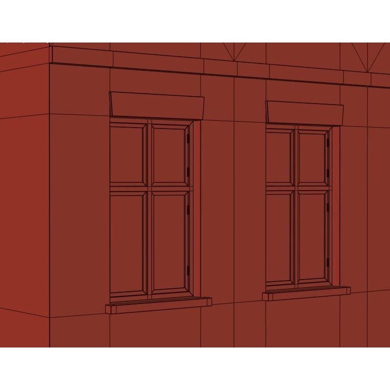 Old Brick Building 3D Model – Architectural Exterior with Textures - View 15