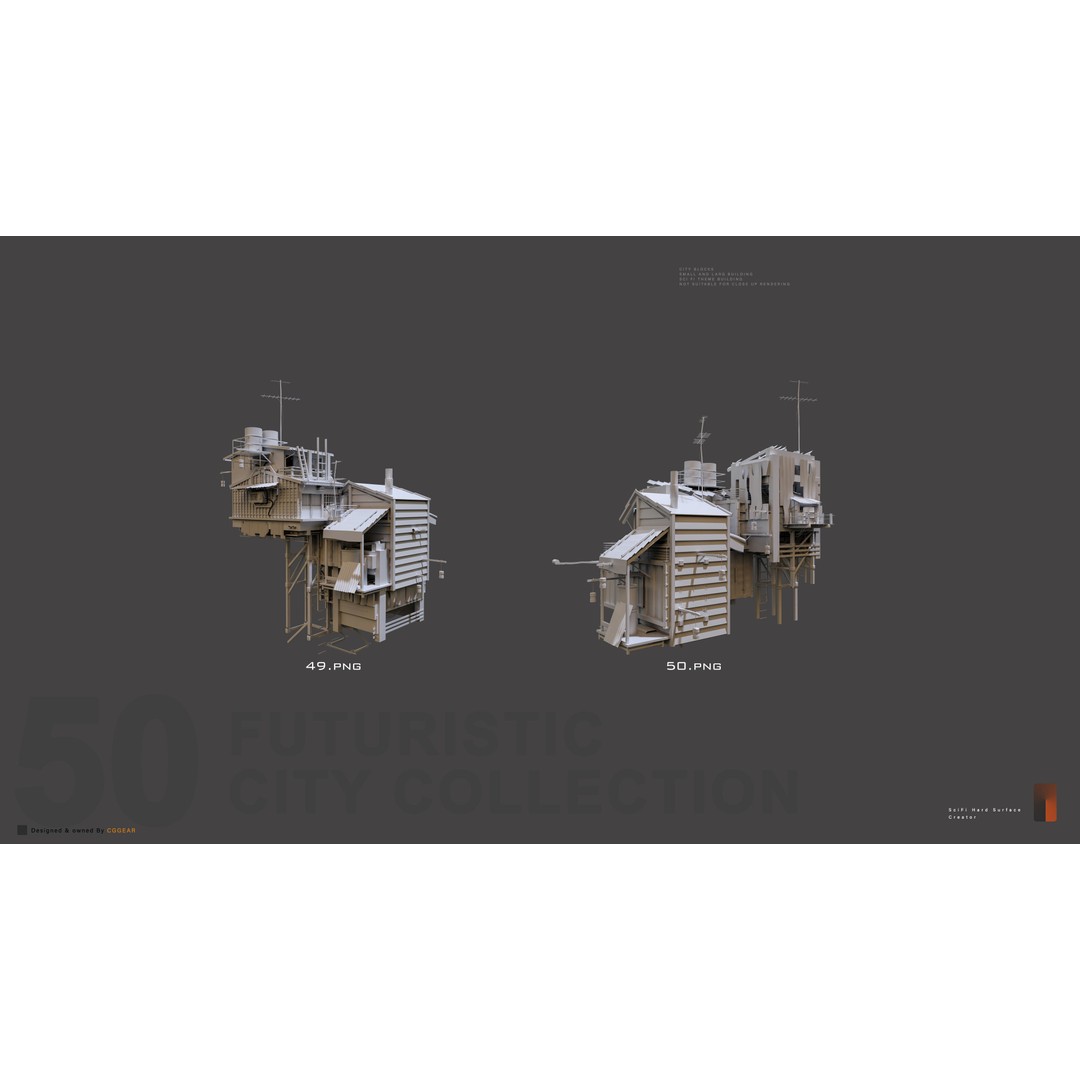 Post-Apocalyptic Building 3D Model – Industrial Cityscape, FBX