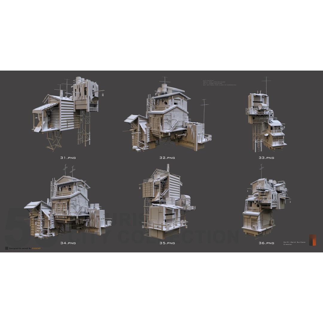 Post-Apocalyptic Building 3D Model – Industrial Cityscape, FBX - View 8