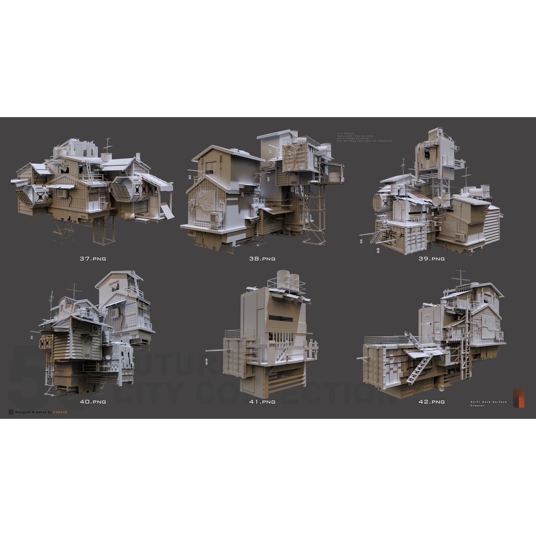 Post-Apocalyptic Building 3D Model – Industrial Cityscape, FBX - View 9