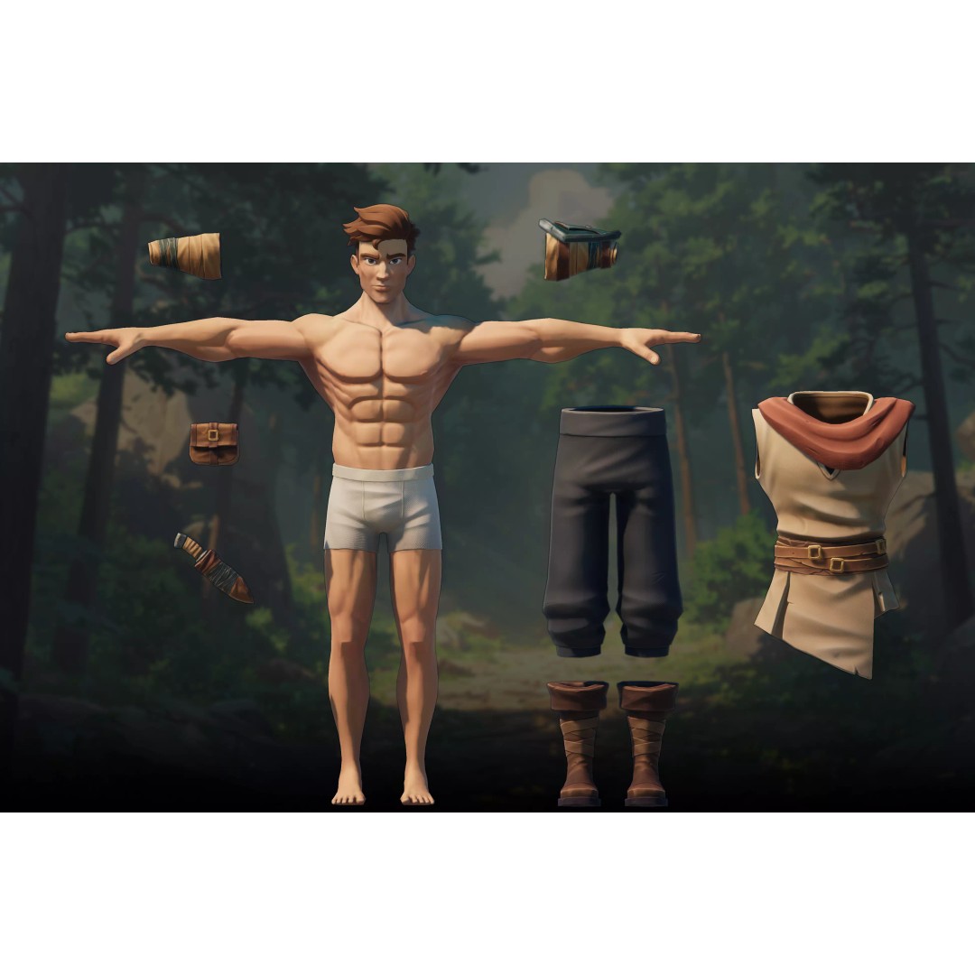 Medieval Modular Characters 3D Model – Stylized Low Poly Rigged Pack, FBX - View 5