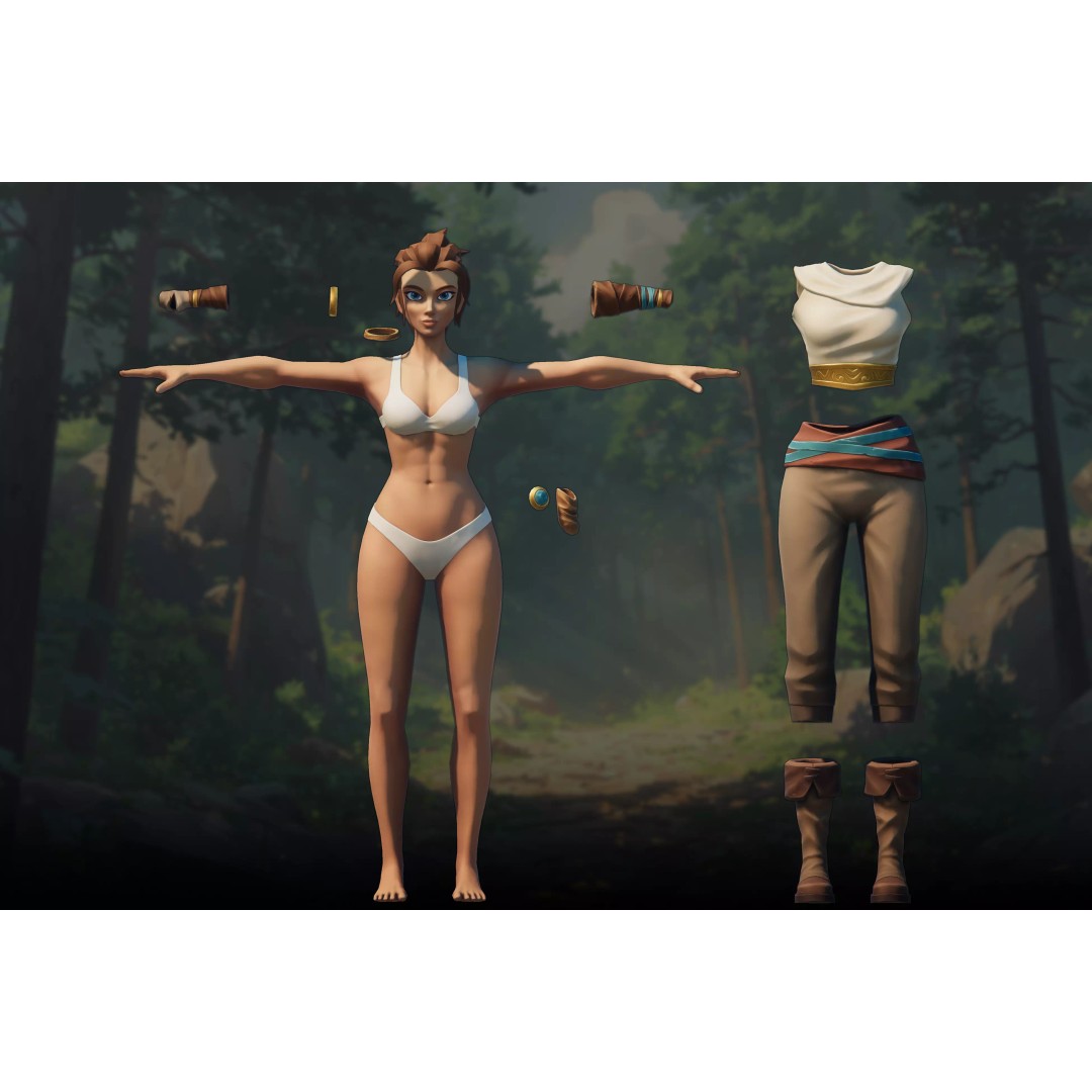 Medieval Modular Characters 3D Model – Stylized Low Poly Rigged Pack, FBX - View 9