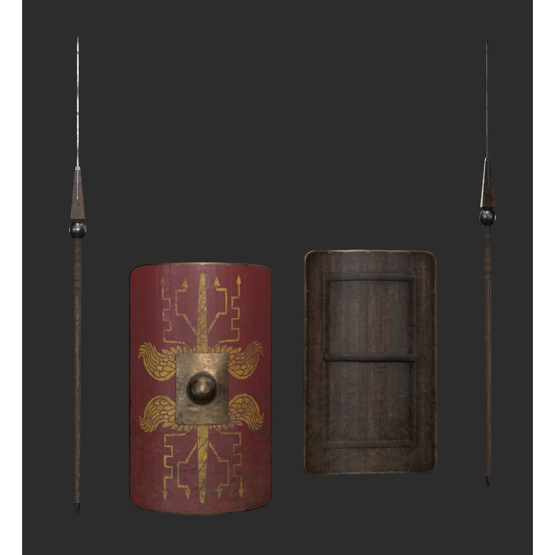 Roman Legionary Soldier 3D Model – Low Poly Historical Character, FBX - View 7