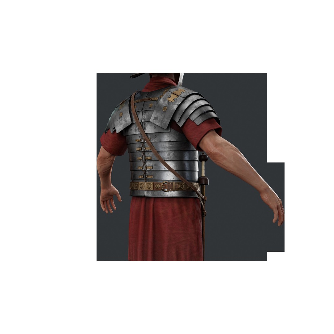 Roman Legionary Soldier 3D Model – Low Poly Historical Character, FBX - View 8