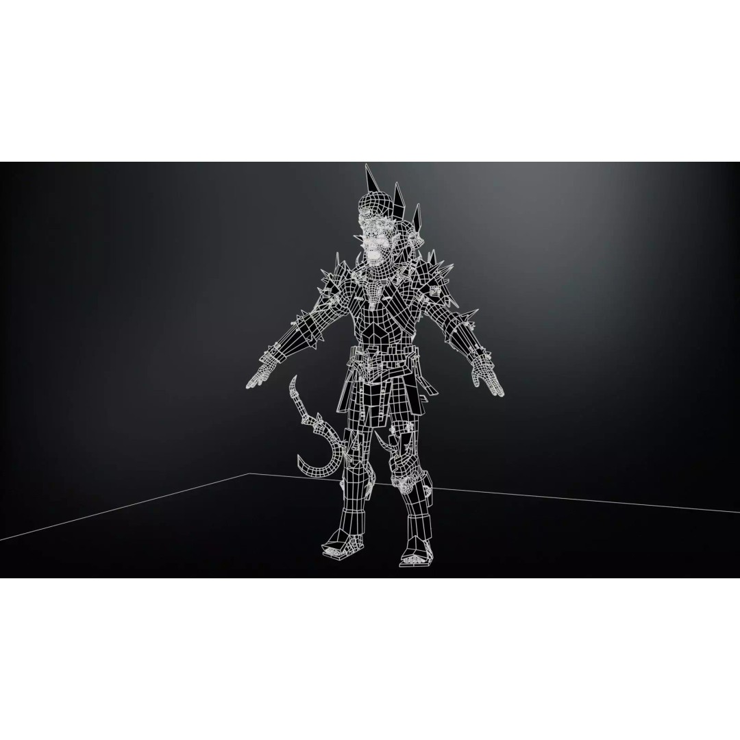 Orc Necromancer 3D Model – Low Poly Game Asset, Rigged and Animated - View 11