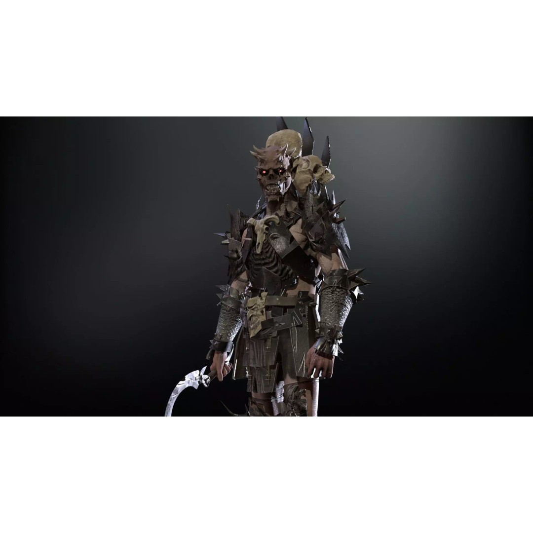 Orc Necromancer 3D Model – Low Poly Game Asset, Rigged and Animated - View 15