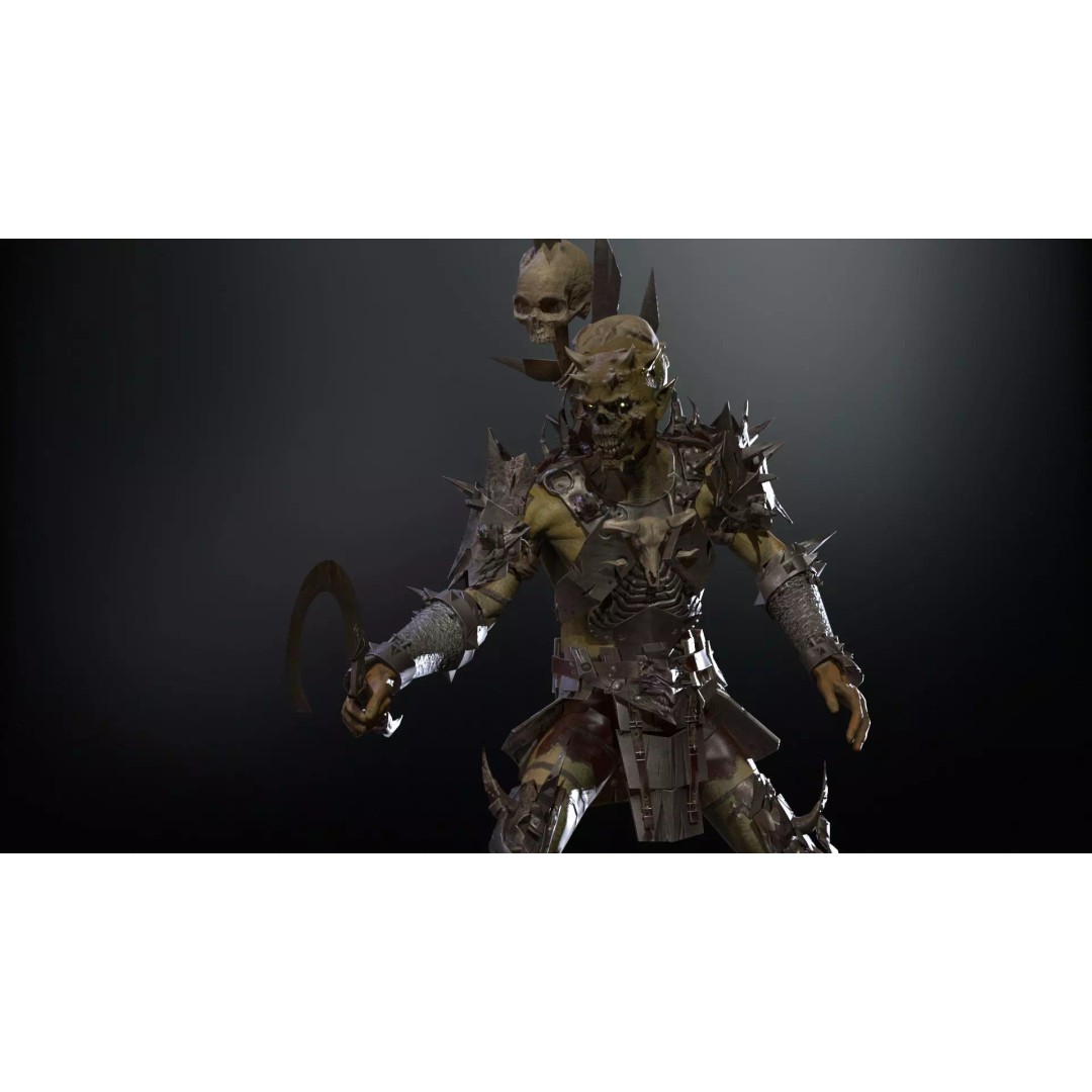 Orc Necromancer 3D Model – Low Poly Game Asset, Rigged and Animated - View 16