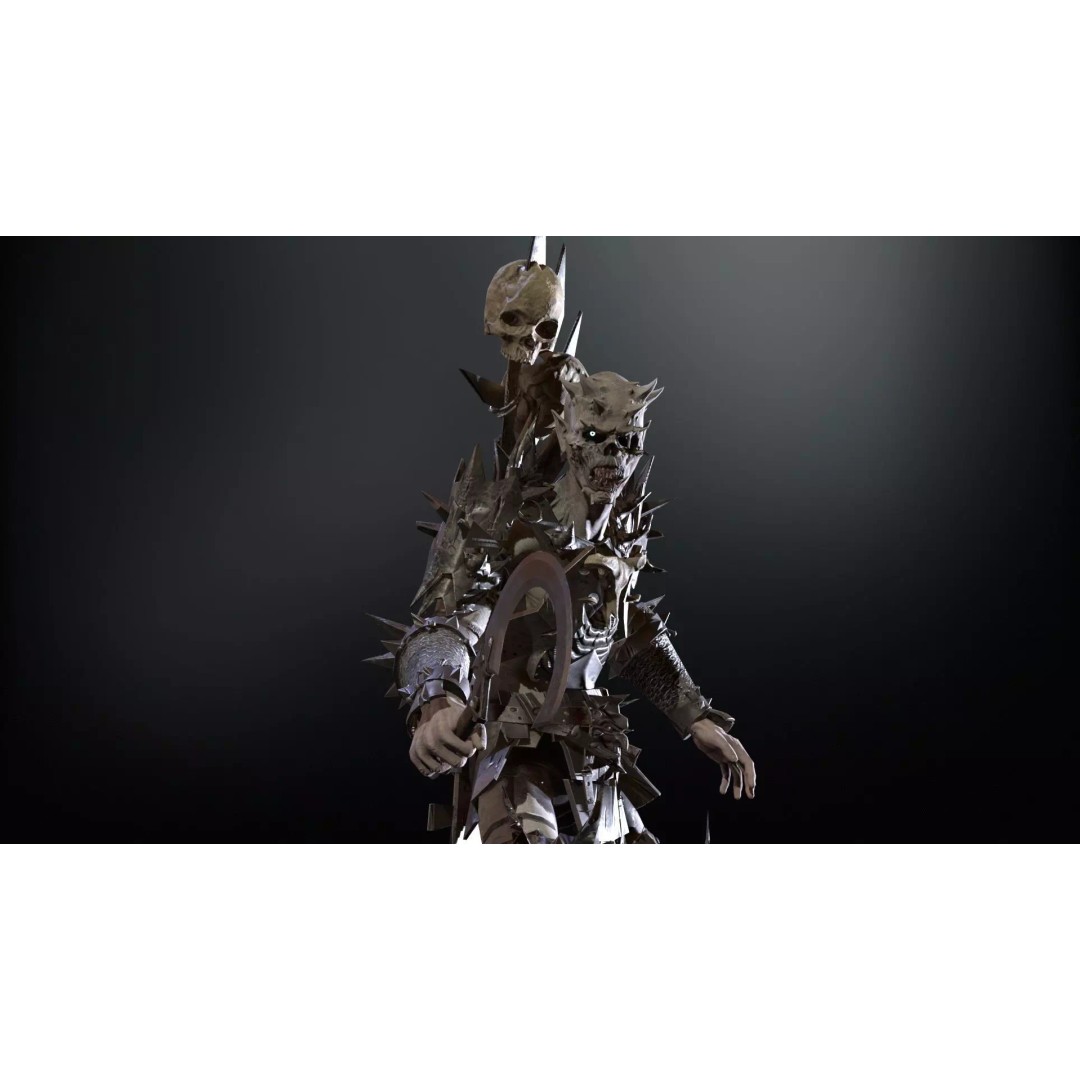 Orc Necromancer 3D Model – Low Poly Game Asset, Rigged and Animated - View 19
