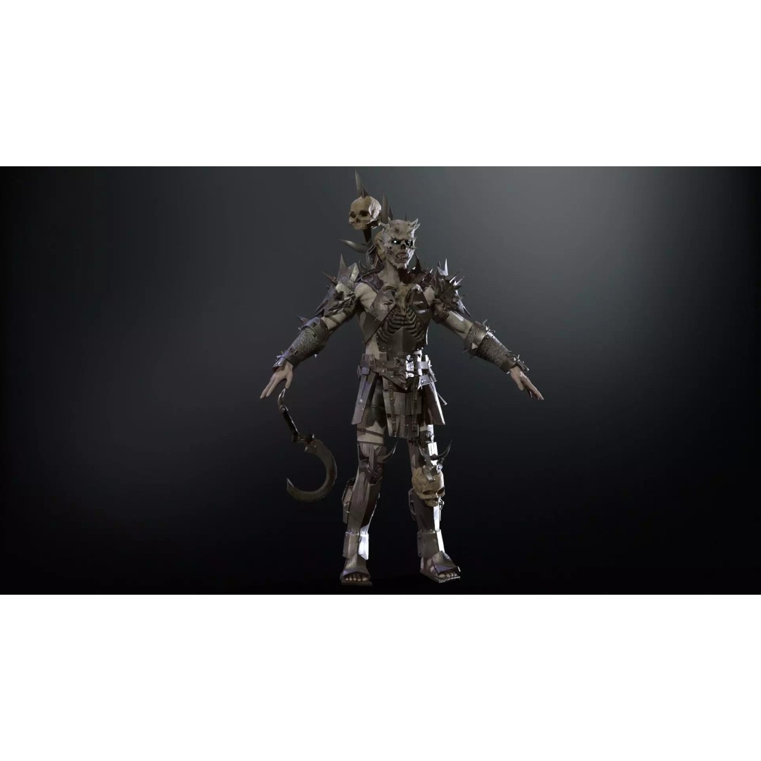 Orc Necromancer 3D Model – Low Poly Game Asset, Rigged and Animated - View 20