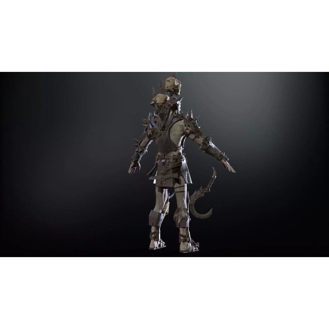 Orc Necromancer 3D Model – Low Poly Game Asset, Rigged and Animated - View 21