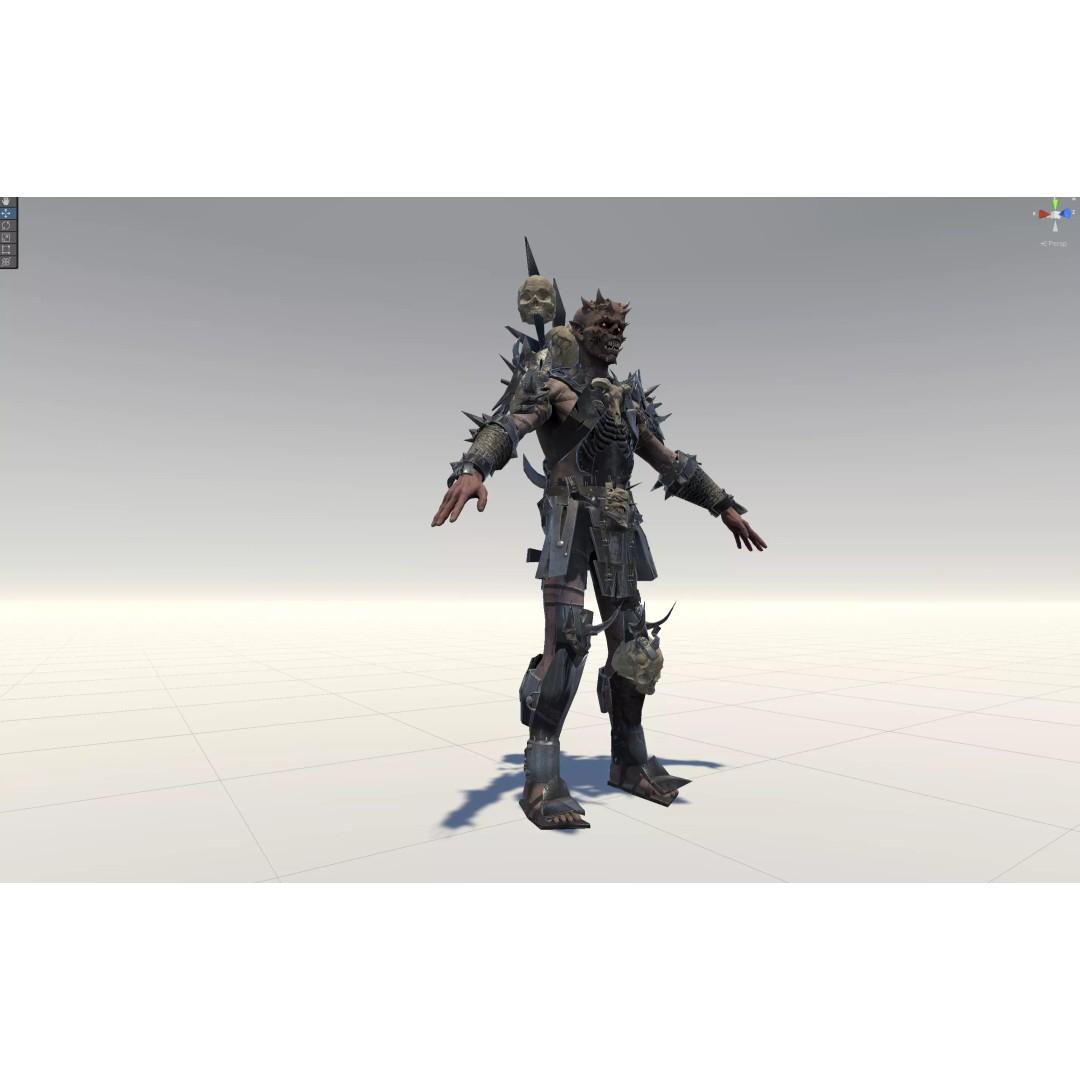 Orc Necromancer 3D Model – Low Poly Game Asset, Rigged and Animated - View 29