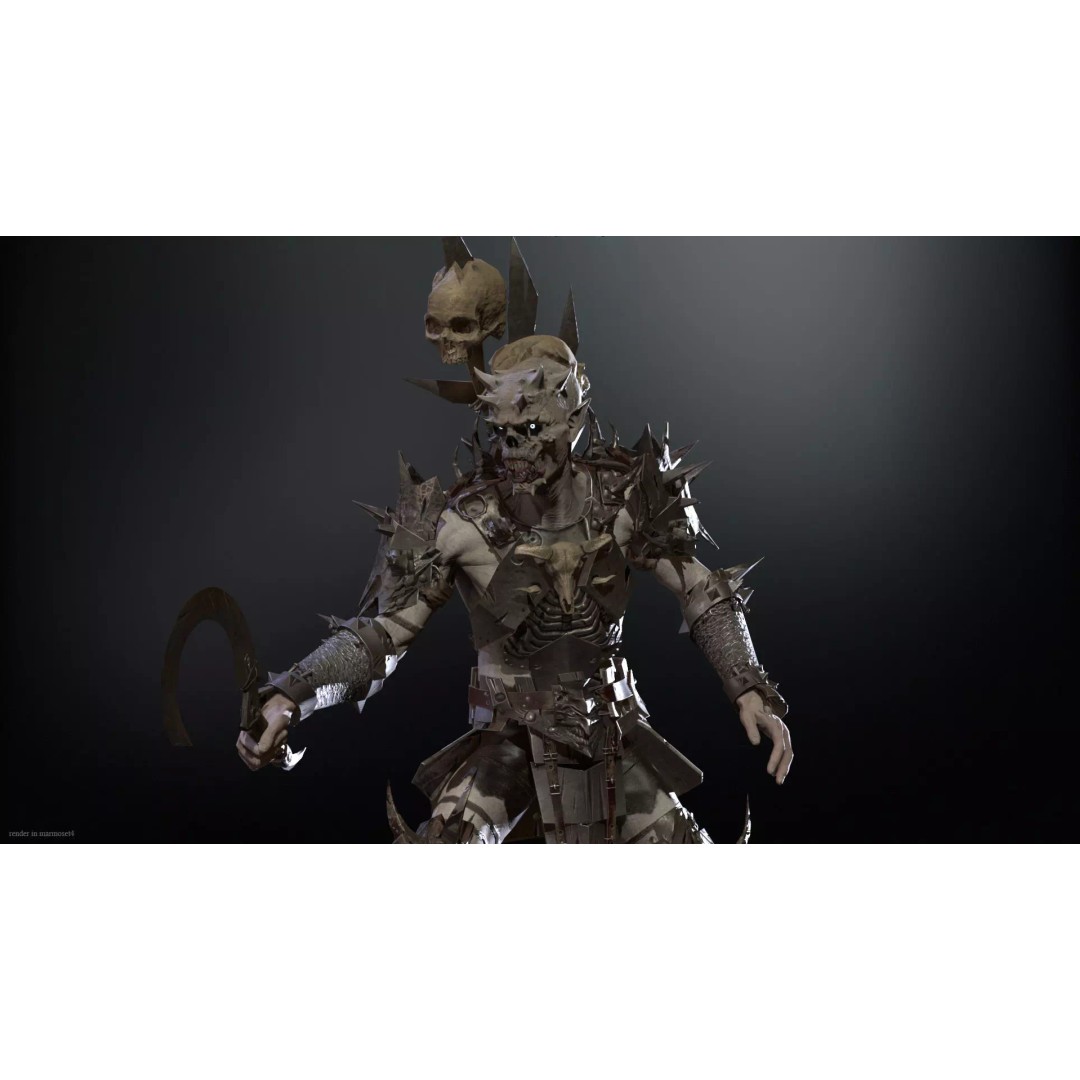 Orc Necromancer 3D Model – Low Poly Game Asset, Rigged and Animated - View 5