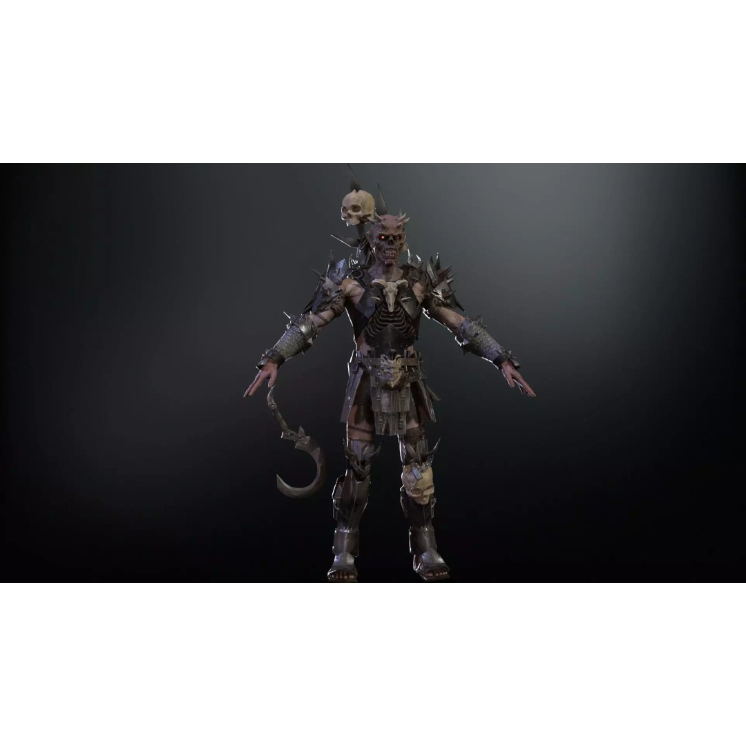 Orc Necromancer 3D Model – Low Poly Game Asset, Rigged and Animated - View 8