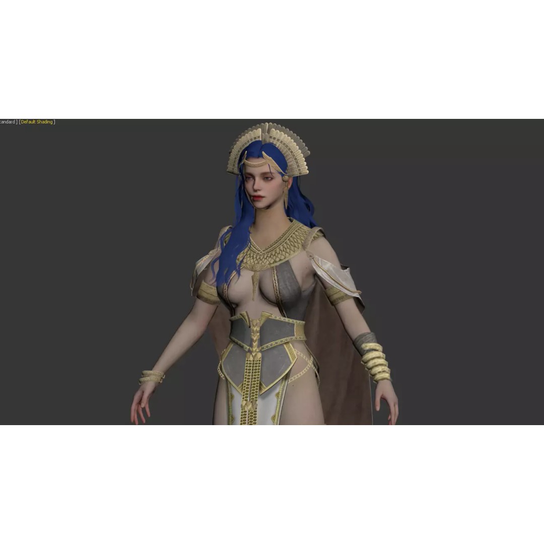 Egyptian Style 3D Model – Realistic Female Character, Game Ready - View 3