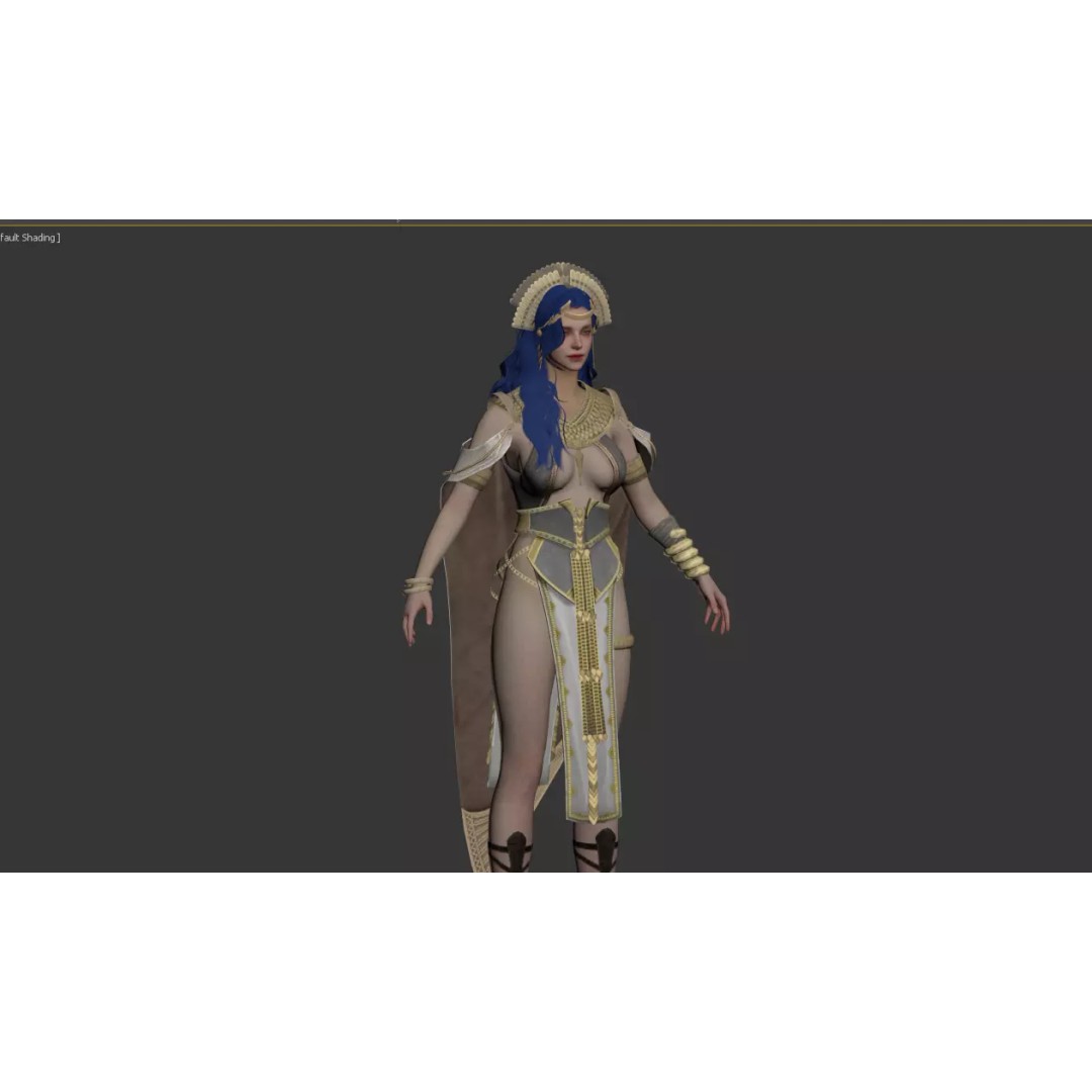 Egyptian Style 3D Model – Realistic Female Character, Game Ready - View 4