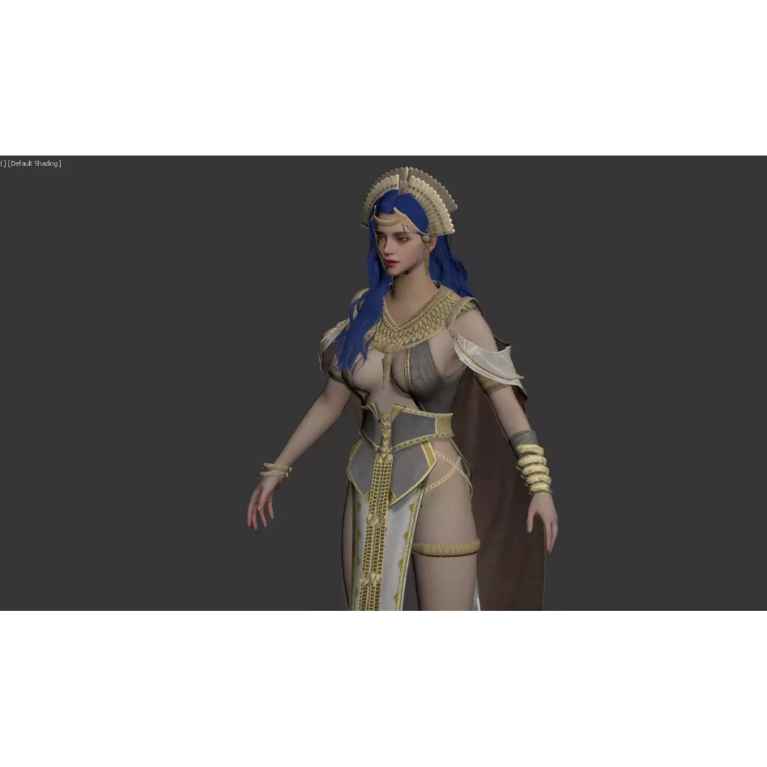 Egyptian Style 3D Model – Realistic Female Character, Game Ready - View 5