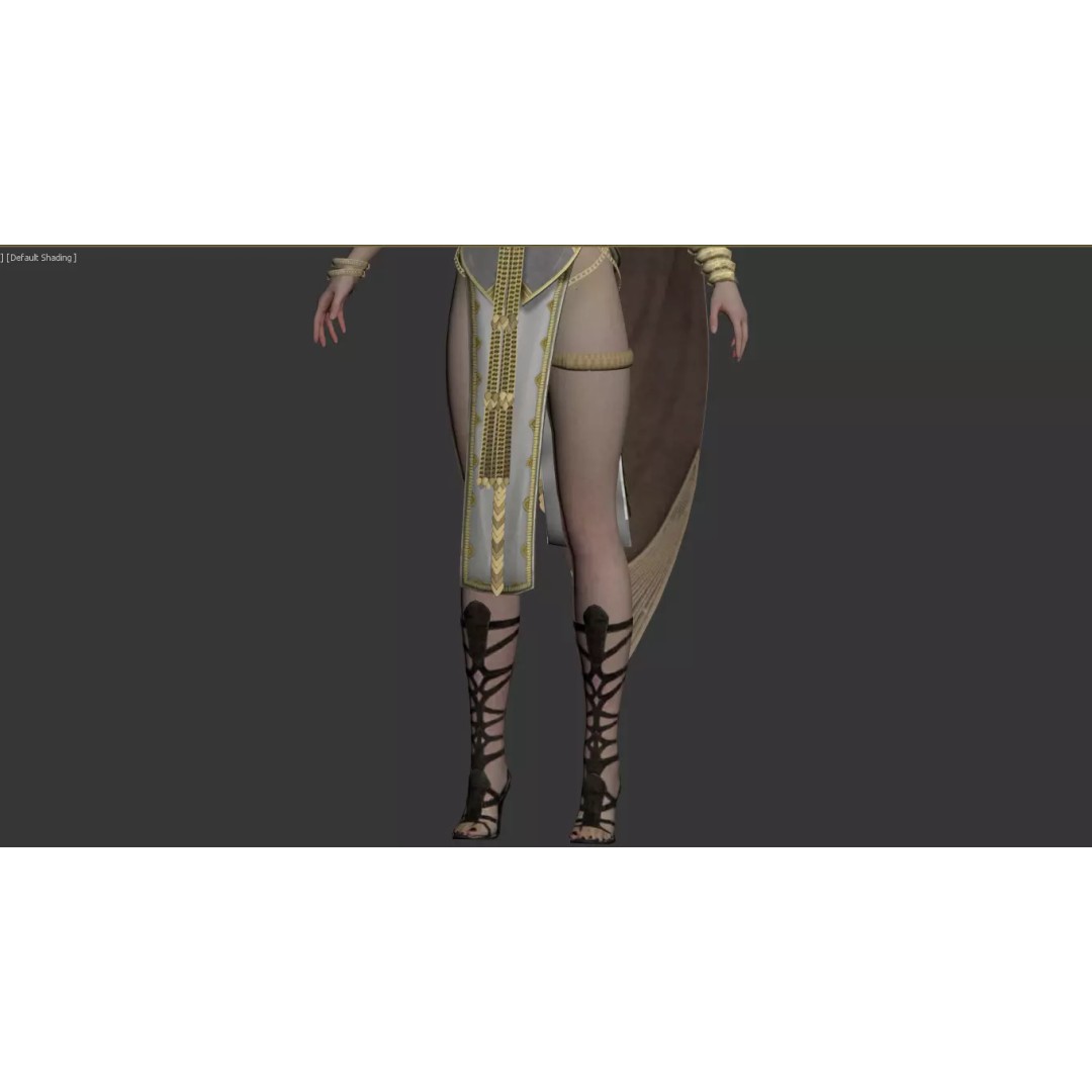 Egyptian Style 3D Model – Realistic Female Character, Game Ready - View 7