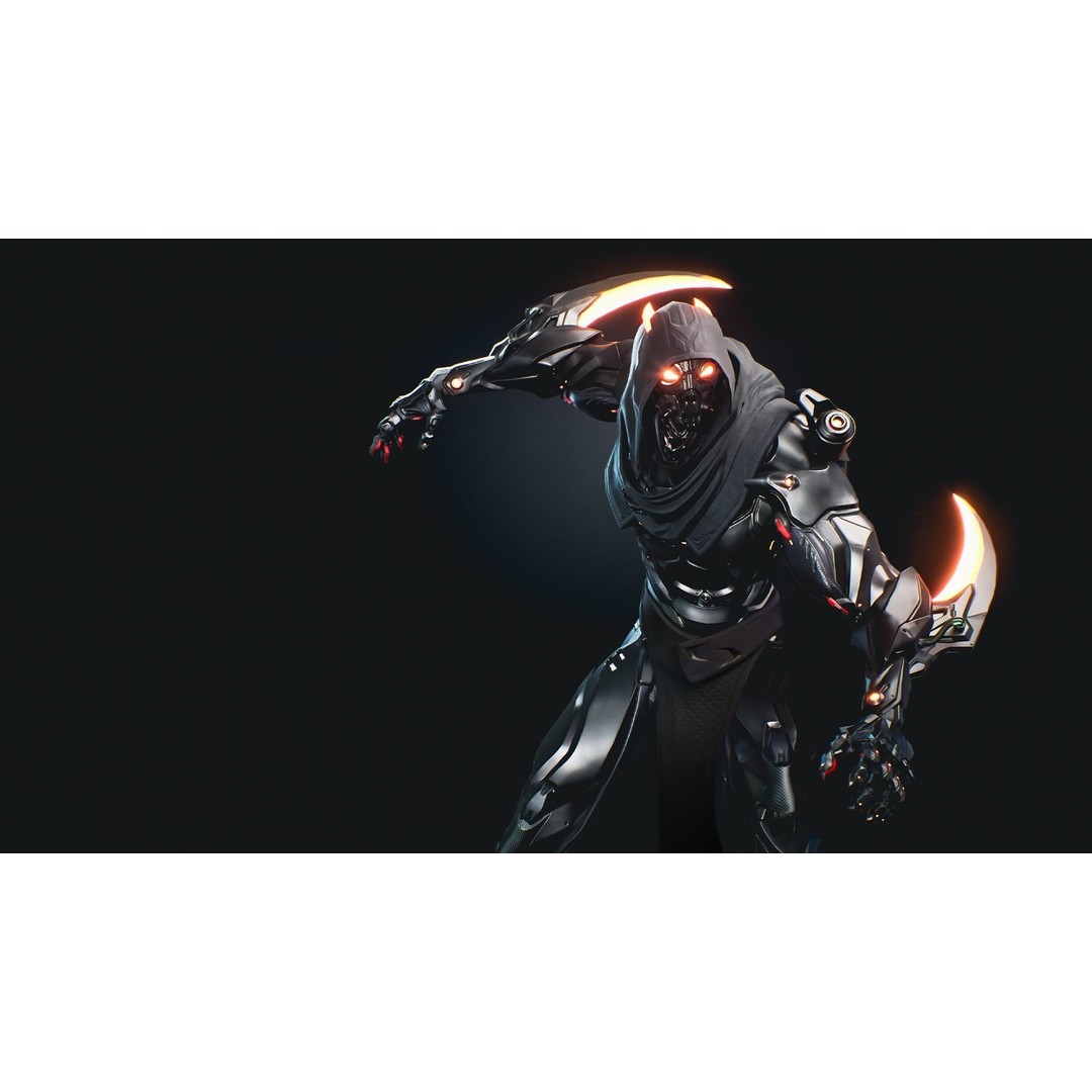 Robot 3D Model – Low Poly Futuristic Character, FBX, Rigged - View 12