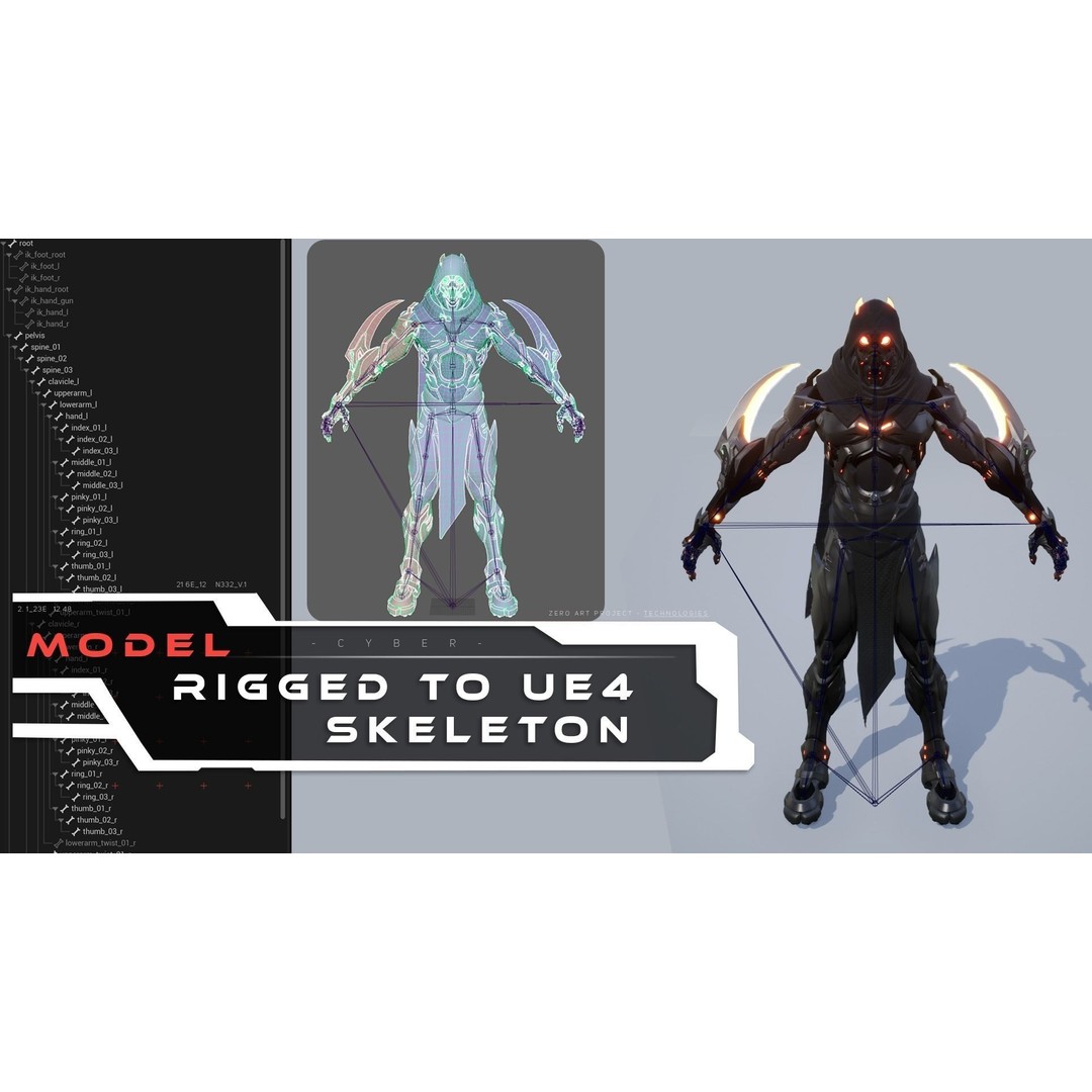 Robot 3D Model – Low Poly Futuristic Character, FBX, Rigged - View 7