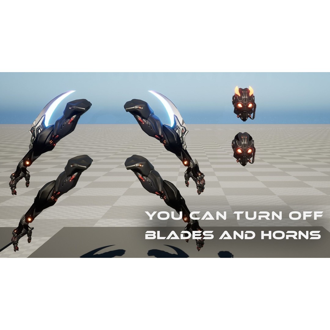 Robot 3D Model – Low Poly Futuristic Character, FBX, Rigged - View 9
