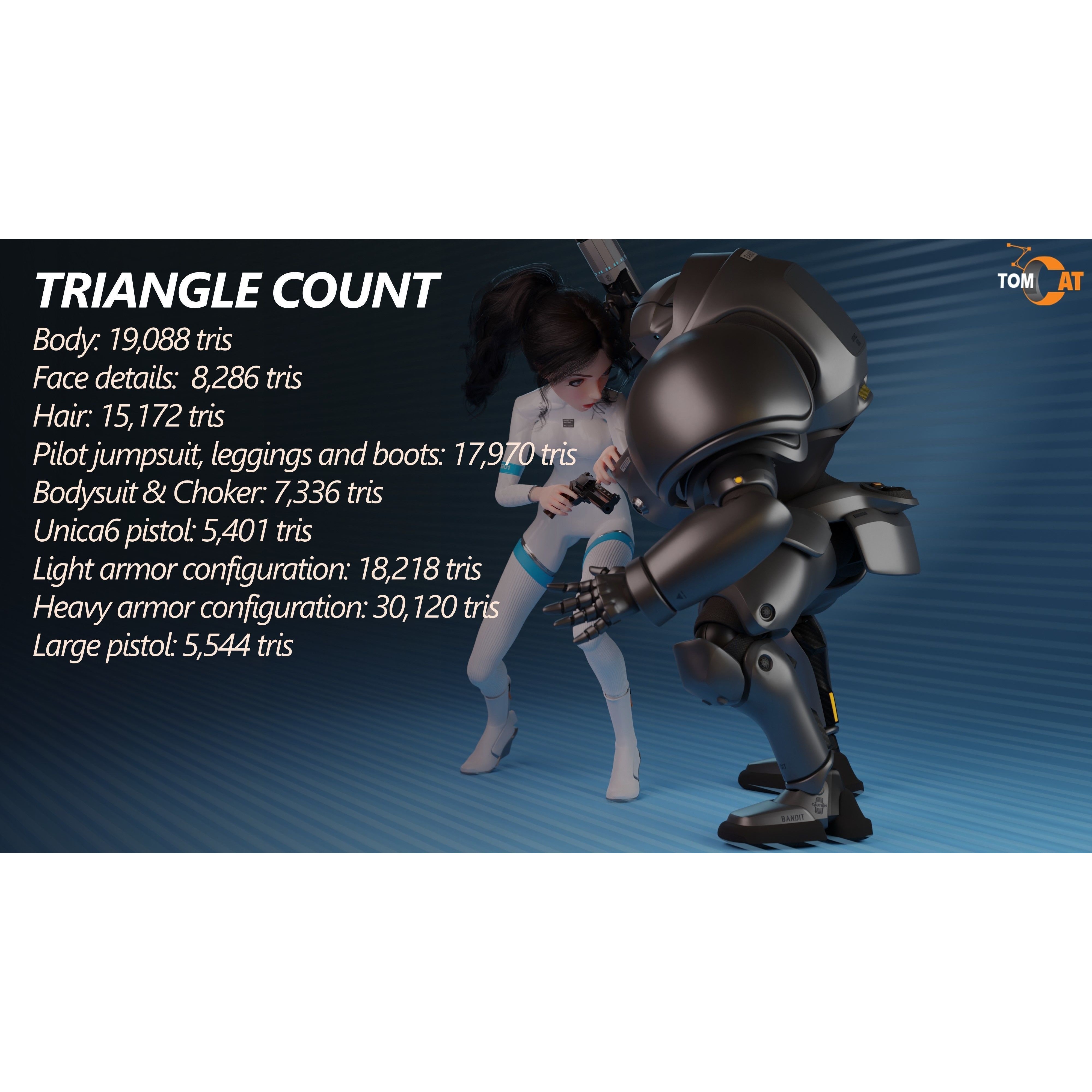 Seraphim Trooper Girl - Low-Poly Game-Ready 3D Model