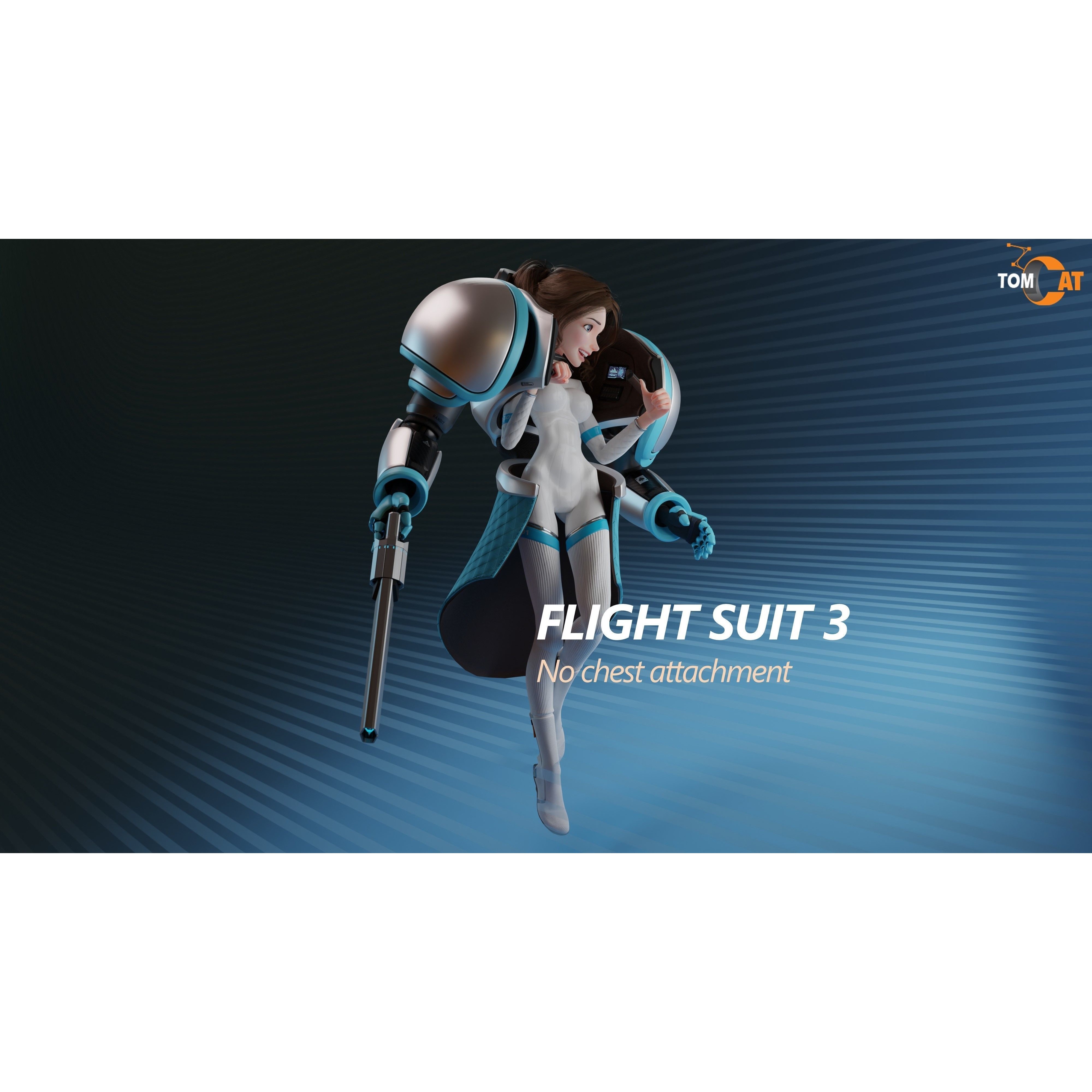 Seraphim Trooper Girl - Low-Poly Game-Ready 3D Model - View 10