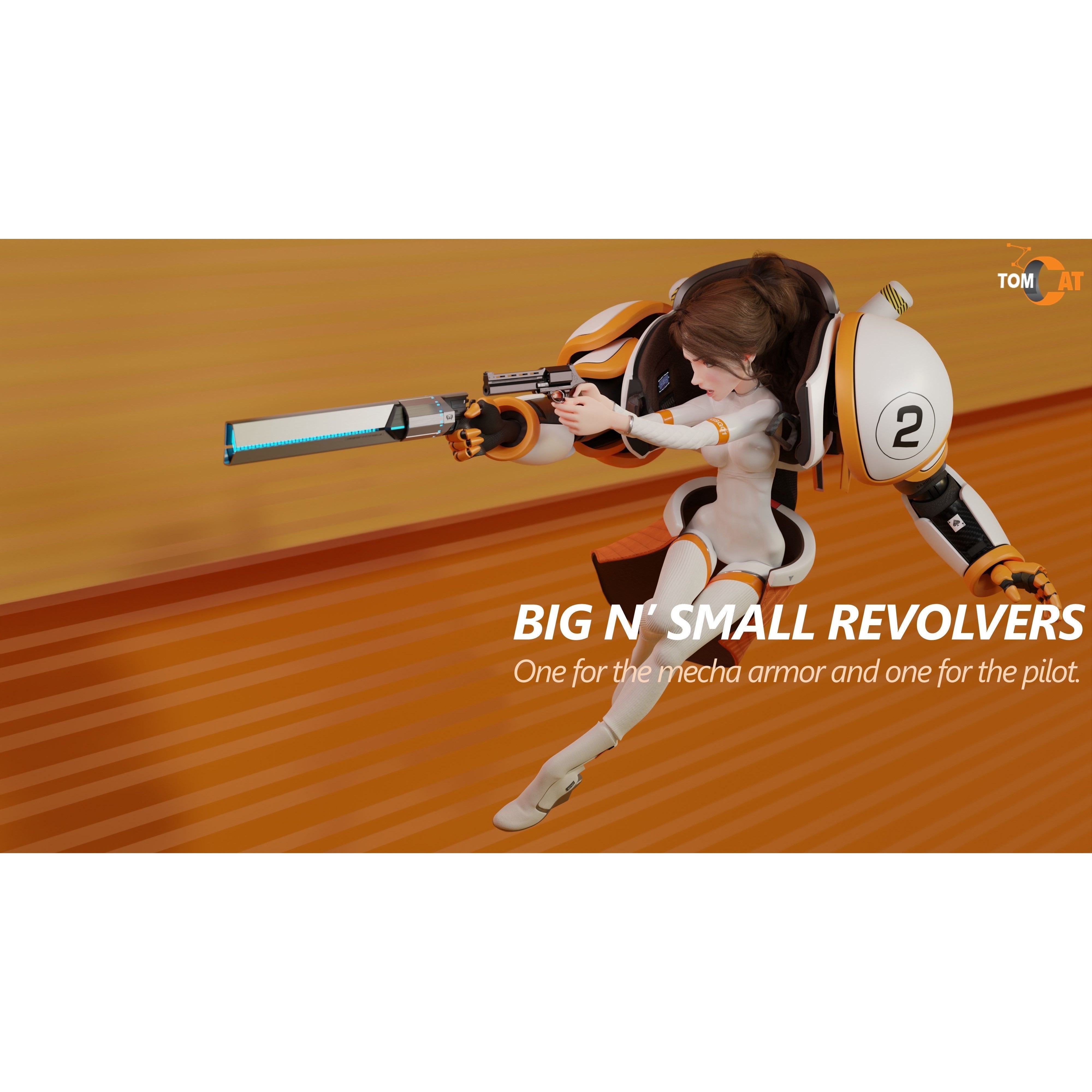 Seraphim Trooper Girl - Low-Poly Game-Ready 3D Model - View 12