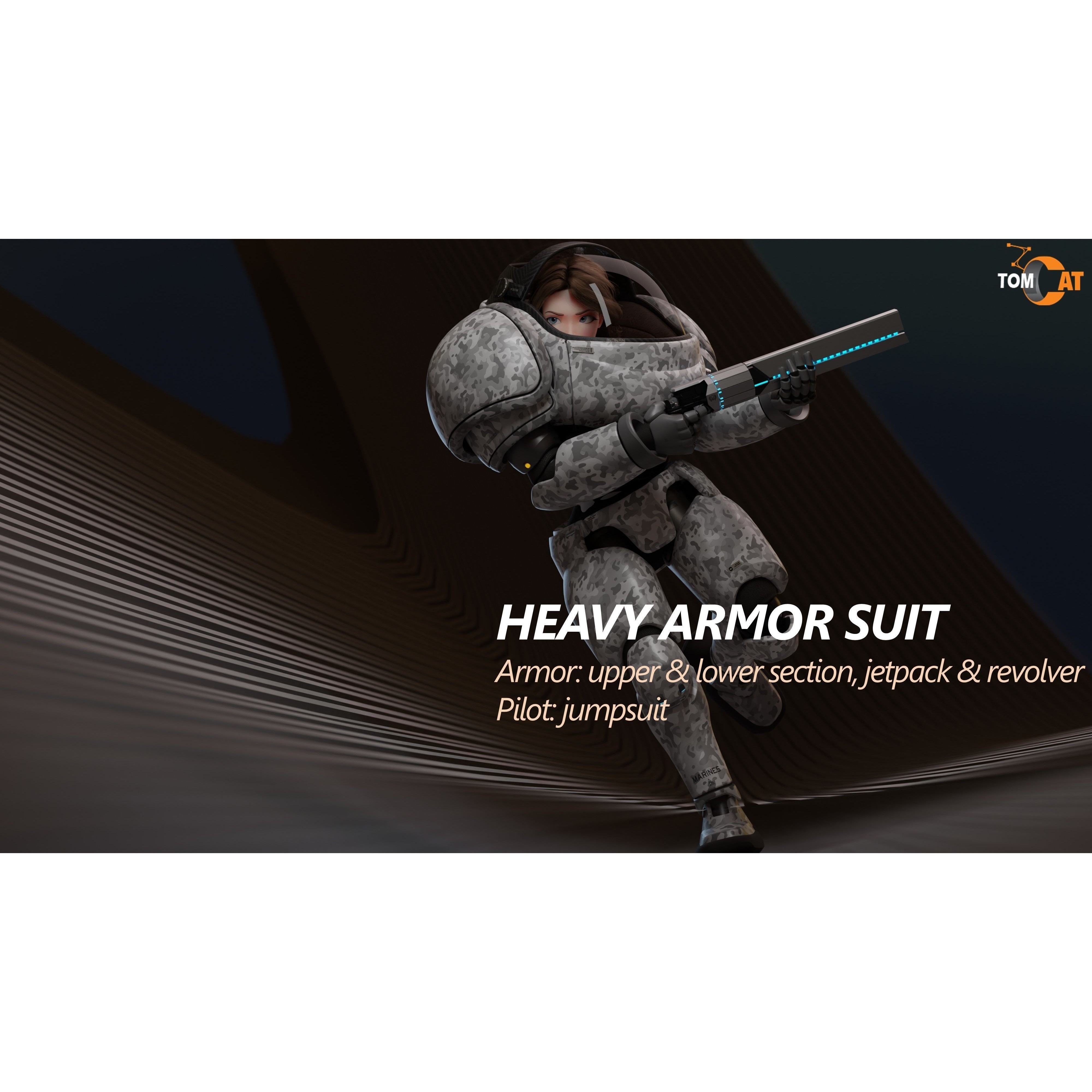 Seraphim Trooper Girl - Low-Poly Game-Ready 3D Model - View 5