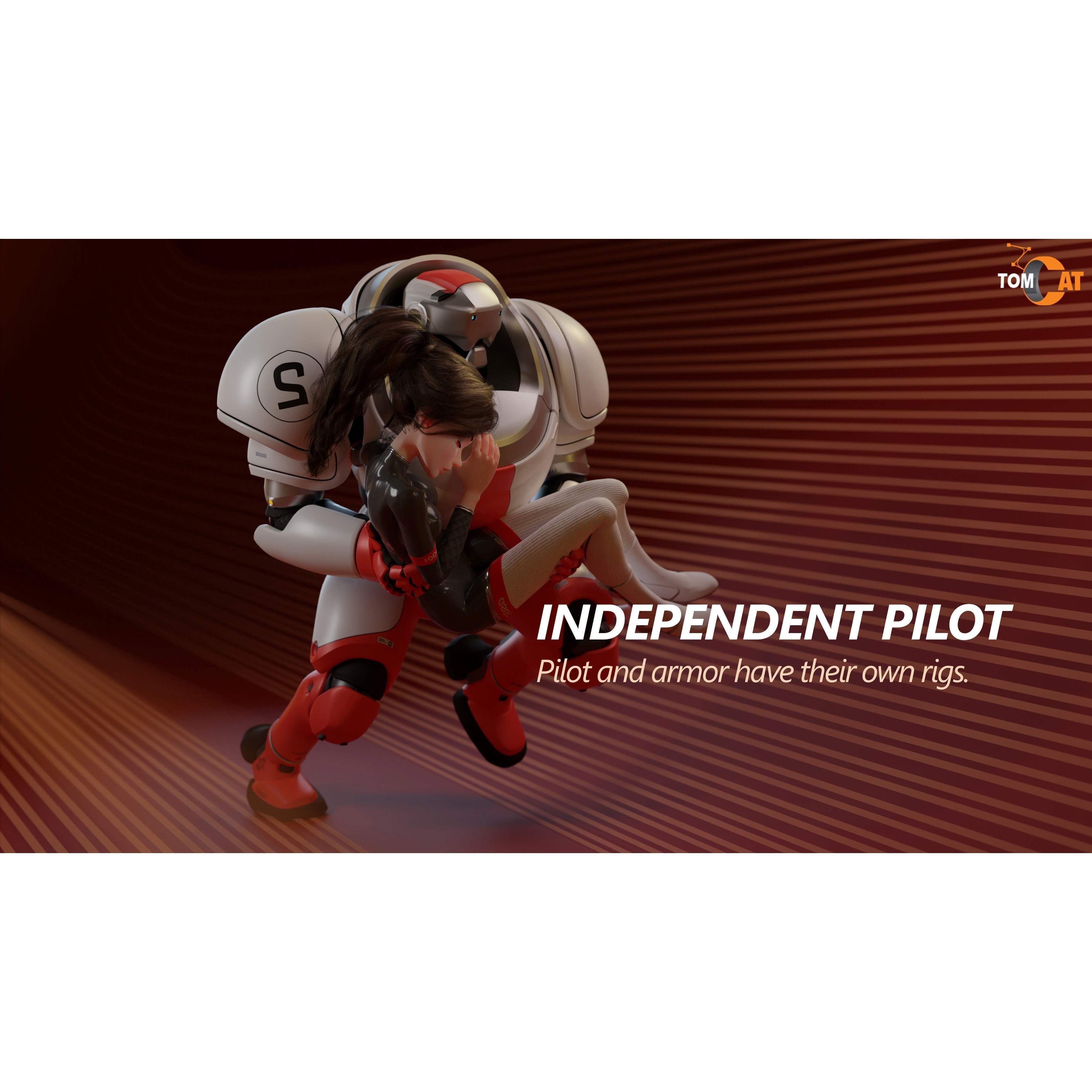 Seraphim Trooper Girl - Low-Poly Game-Ready 3D Model - View 7