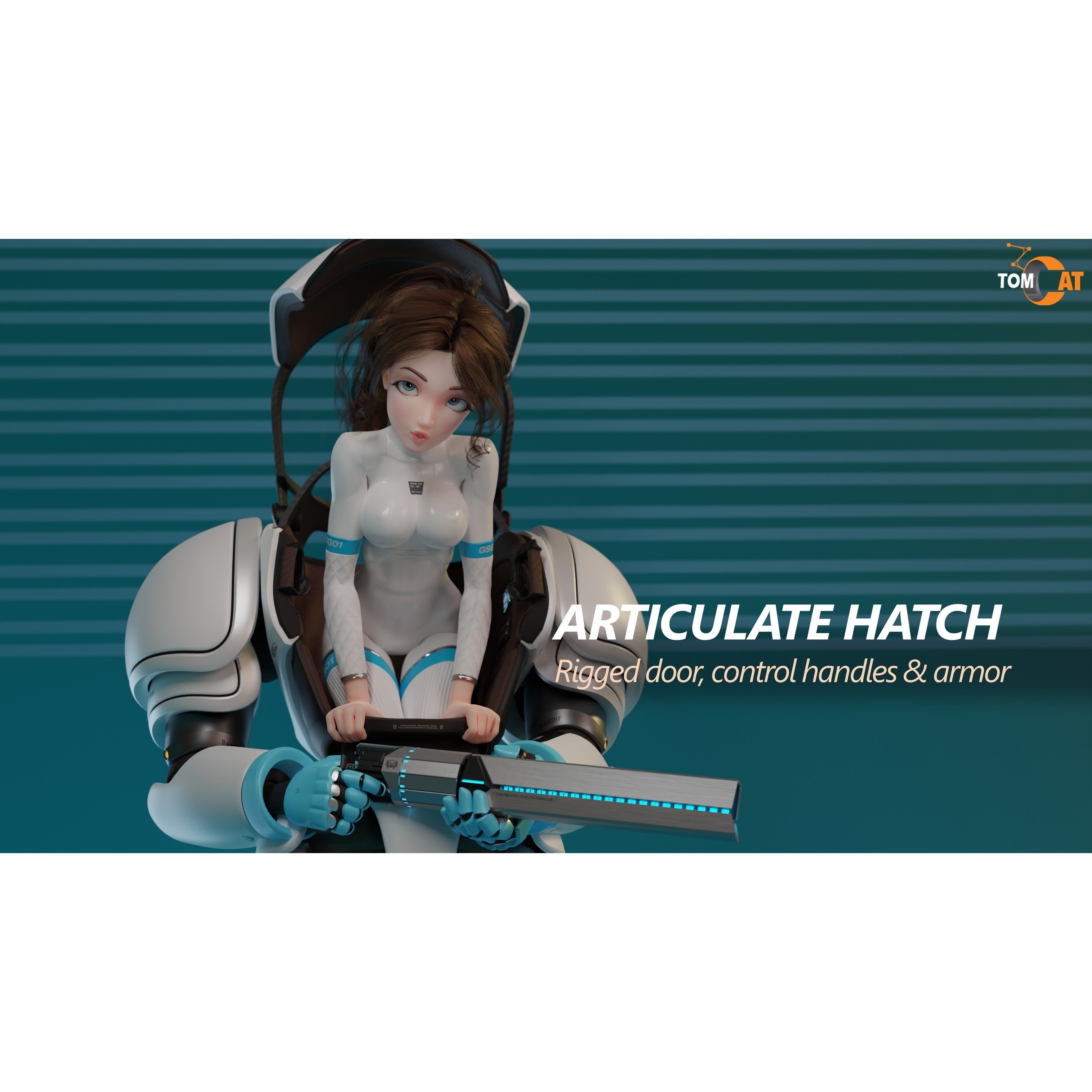 Seraphim Trooper Girl - Low-Poly Game-Ready 3D Model - View 8