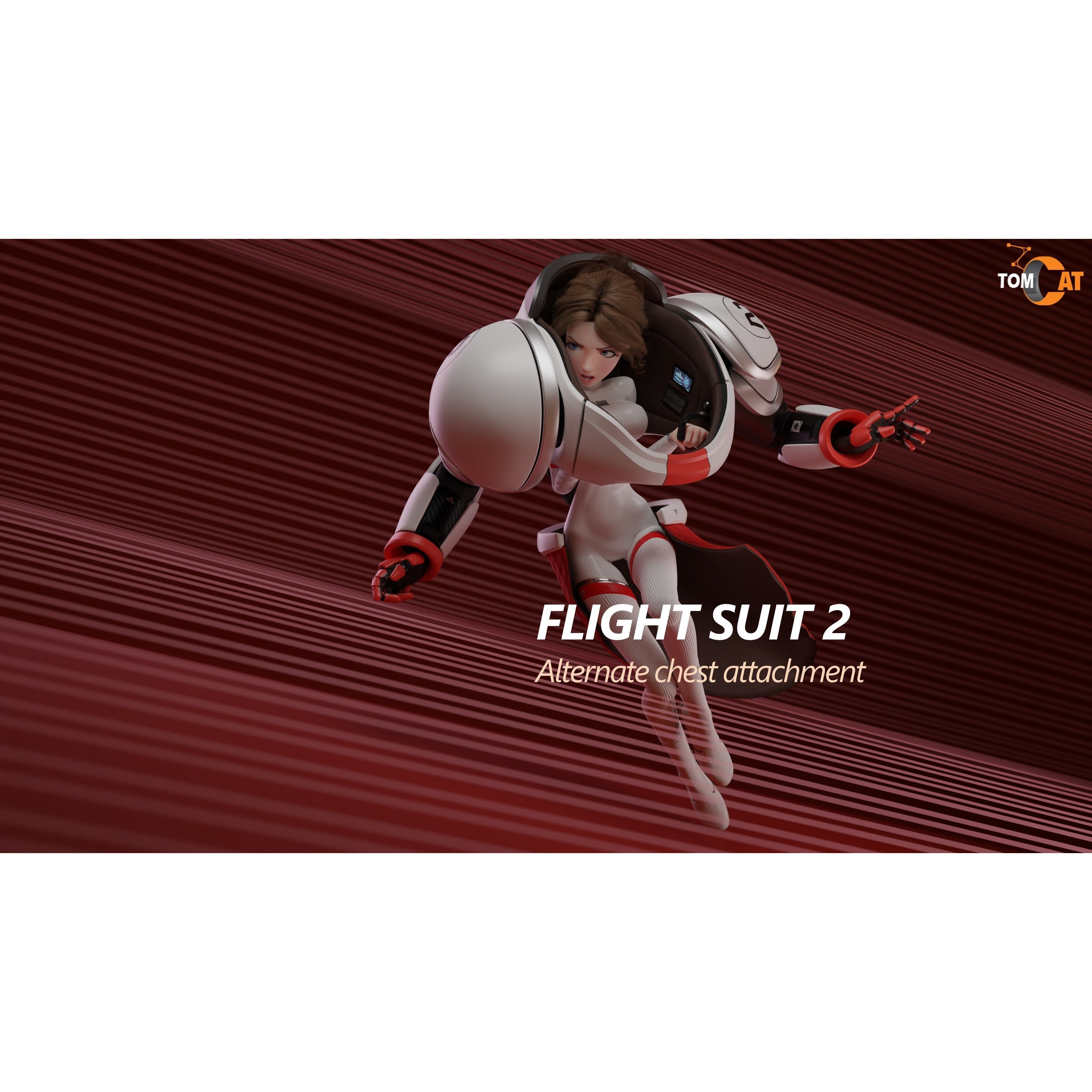 Seraphim Trooper Girl - Low-Poly Game-Ready 3D Model - View 9