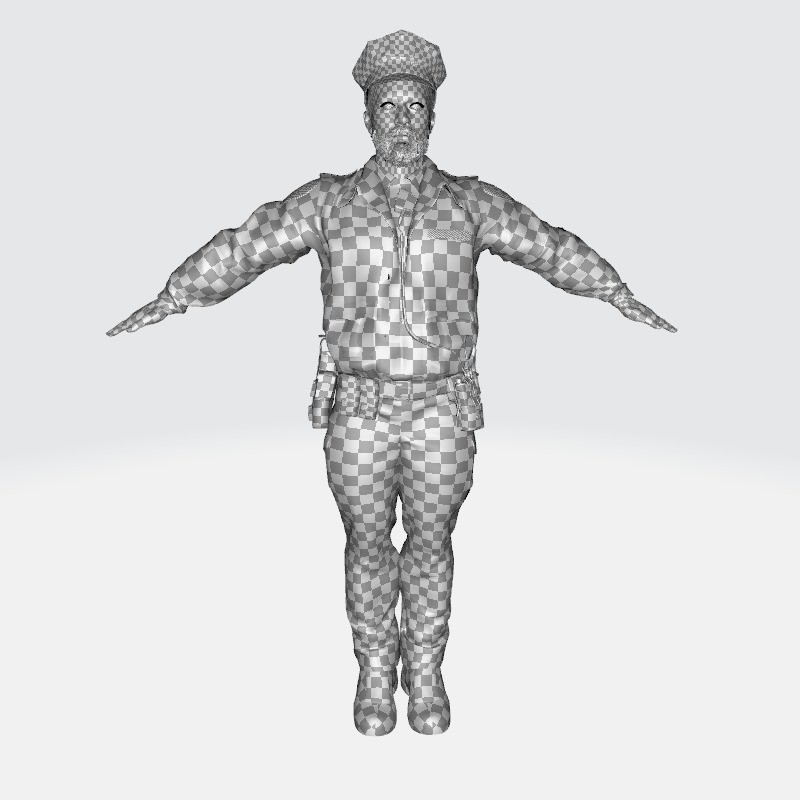 Realistic Police Officer 3D Model – Low Poly Rigged Character, FBX