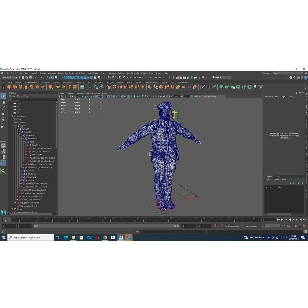 Realistic Police Officer 3D Model – Low Poly Rigged Character, FBX - View 15