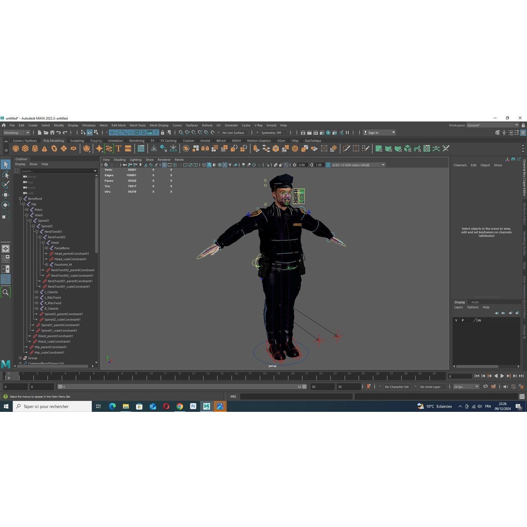 Realistic Police Officer 3D Model – Low Poly Rigged Character, FBX - View 16