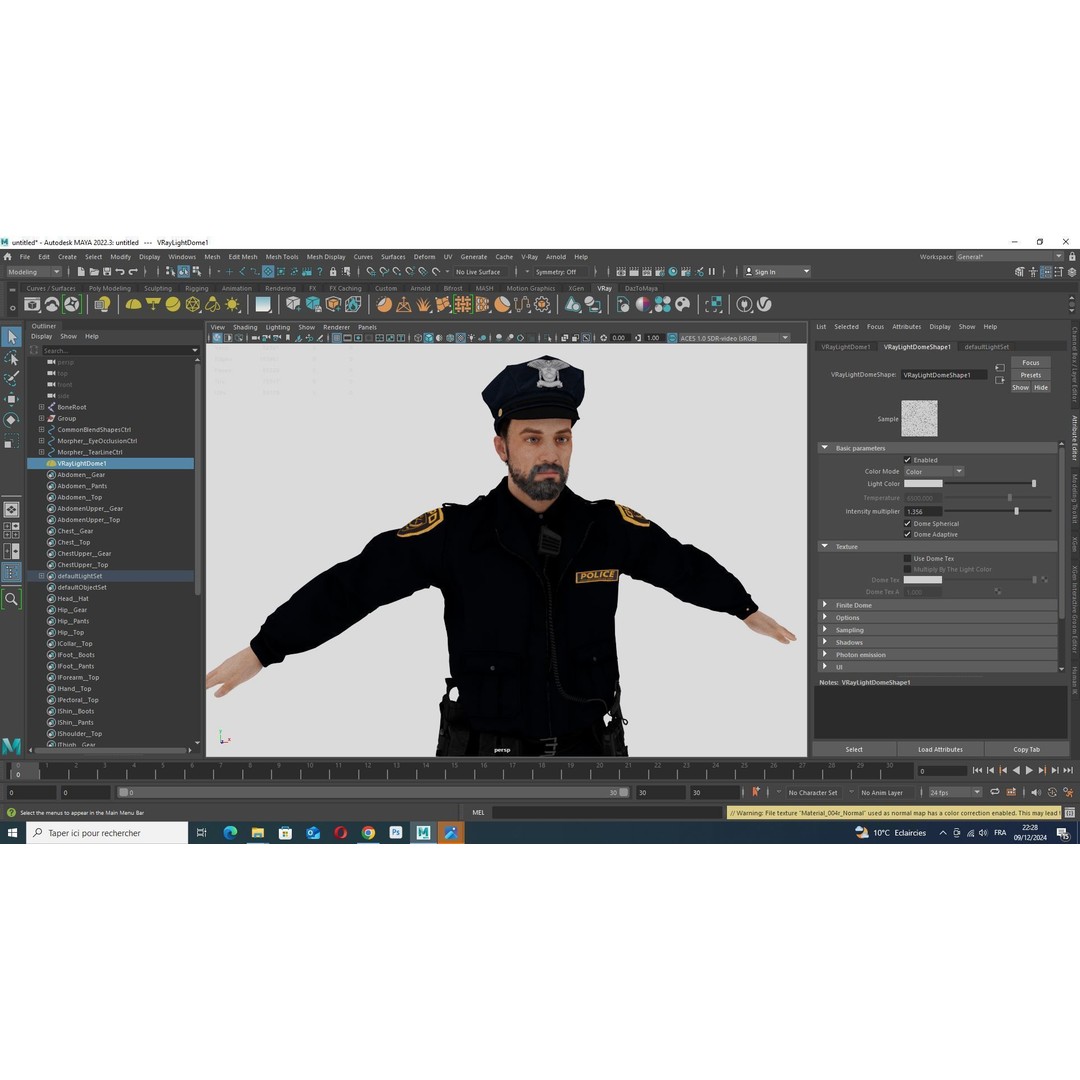 Realistic Police Officer 3D Model – Low Poly Rigged Character, FBX - View 17