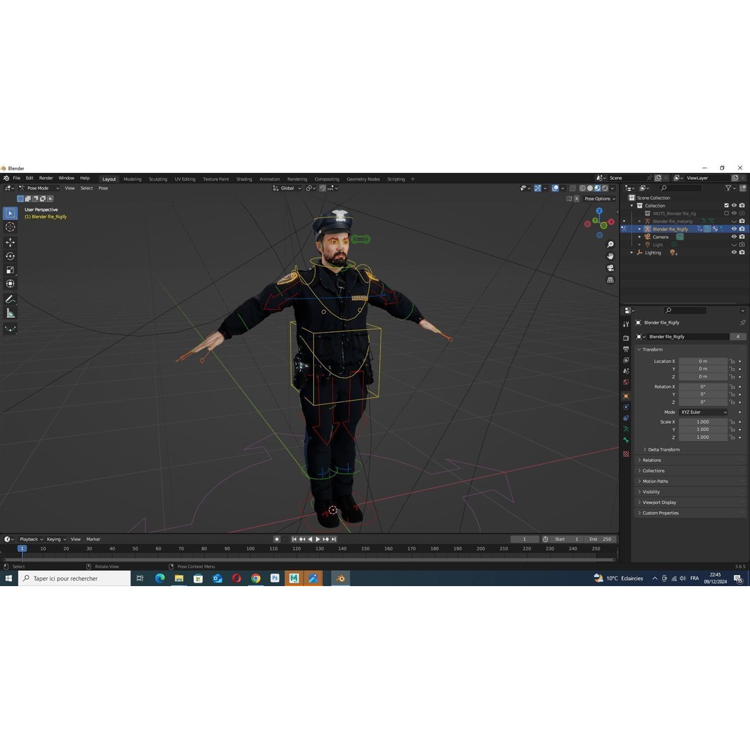 Realistic Police Officer 3D Model – Low Poly Rigged Character, FBX - View 18