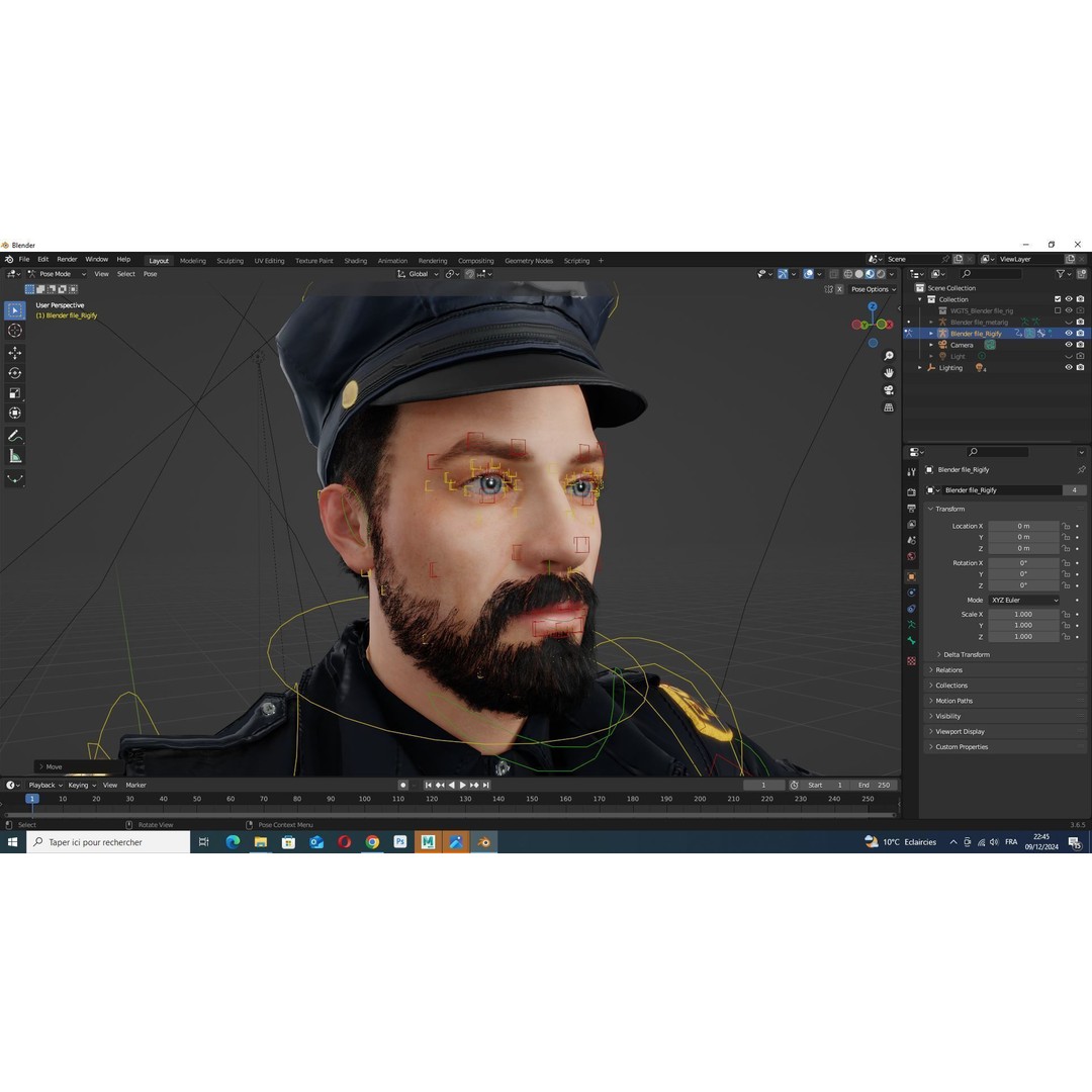 Realistic Police Officer 3D Model – Low Poly Rigged Character, FBX - View 19