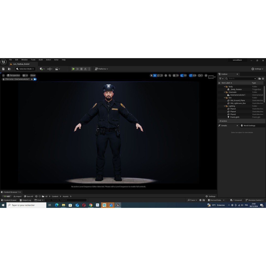Realistic Police Officer 3D Model – Low Poly Rigged Character, FBX - View 22