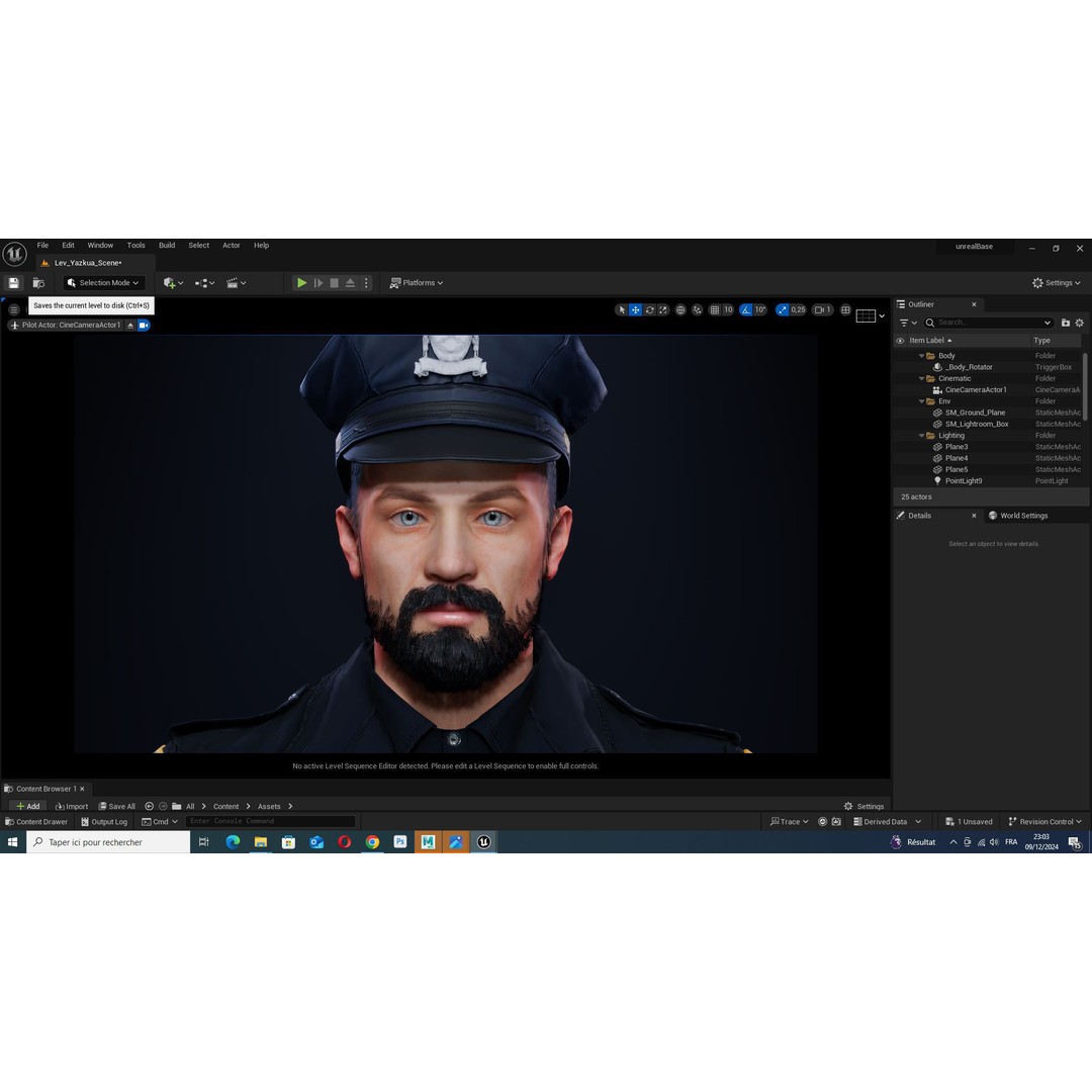 Realistic Police Officer 3D Model – Low Poly Rigged Character, FBX - View 23