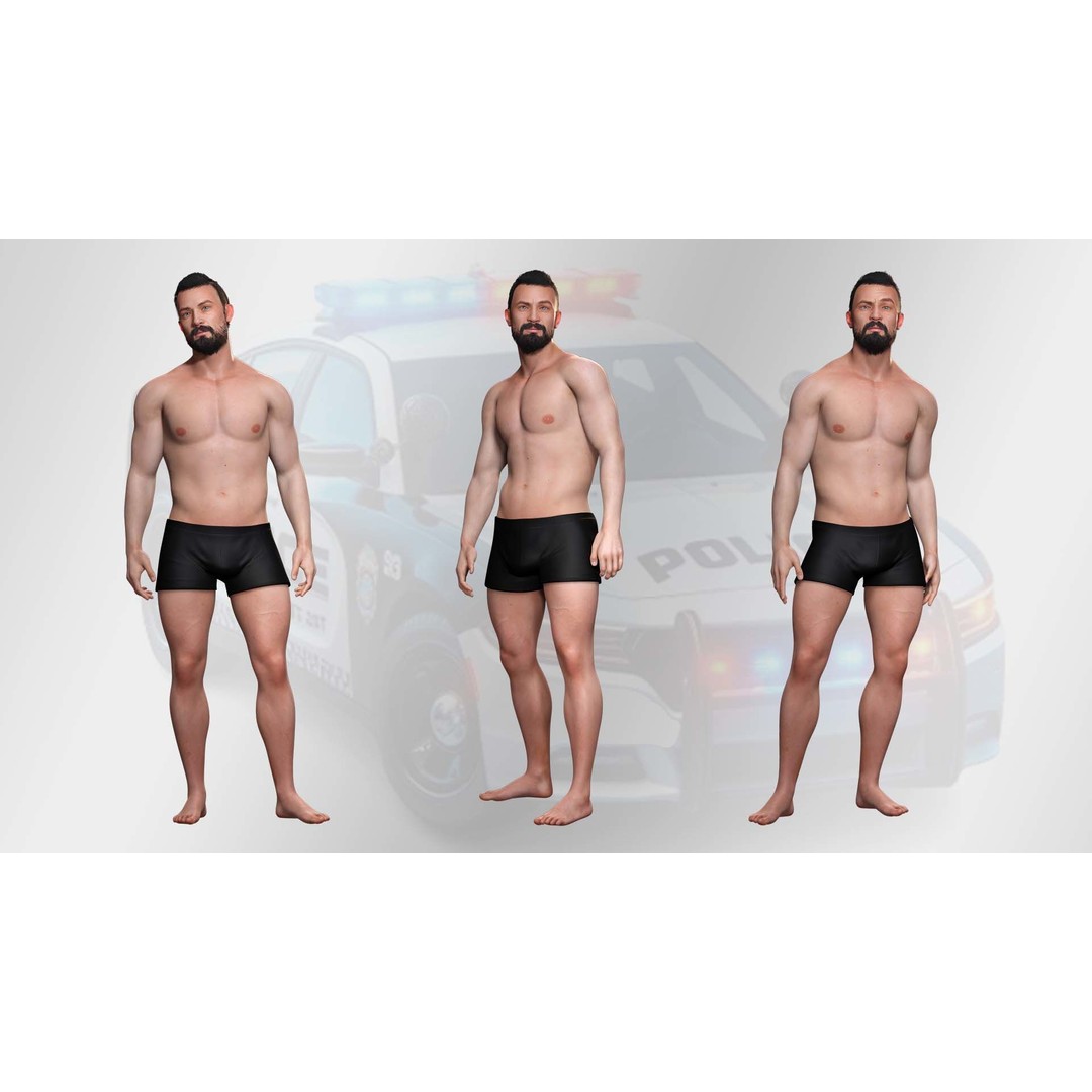 Realistic Police Officer 3D Model – Low Poly Rigged Character, FBX - View 5