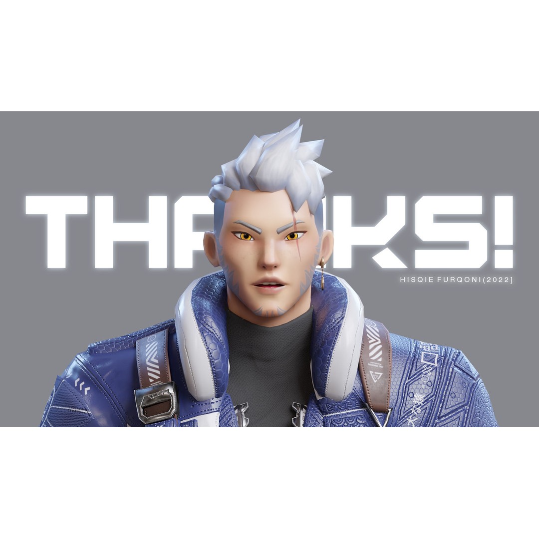 Wukong 3D Model – Low Poly Cyberpunk Character, Rigged FBX