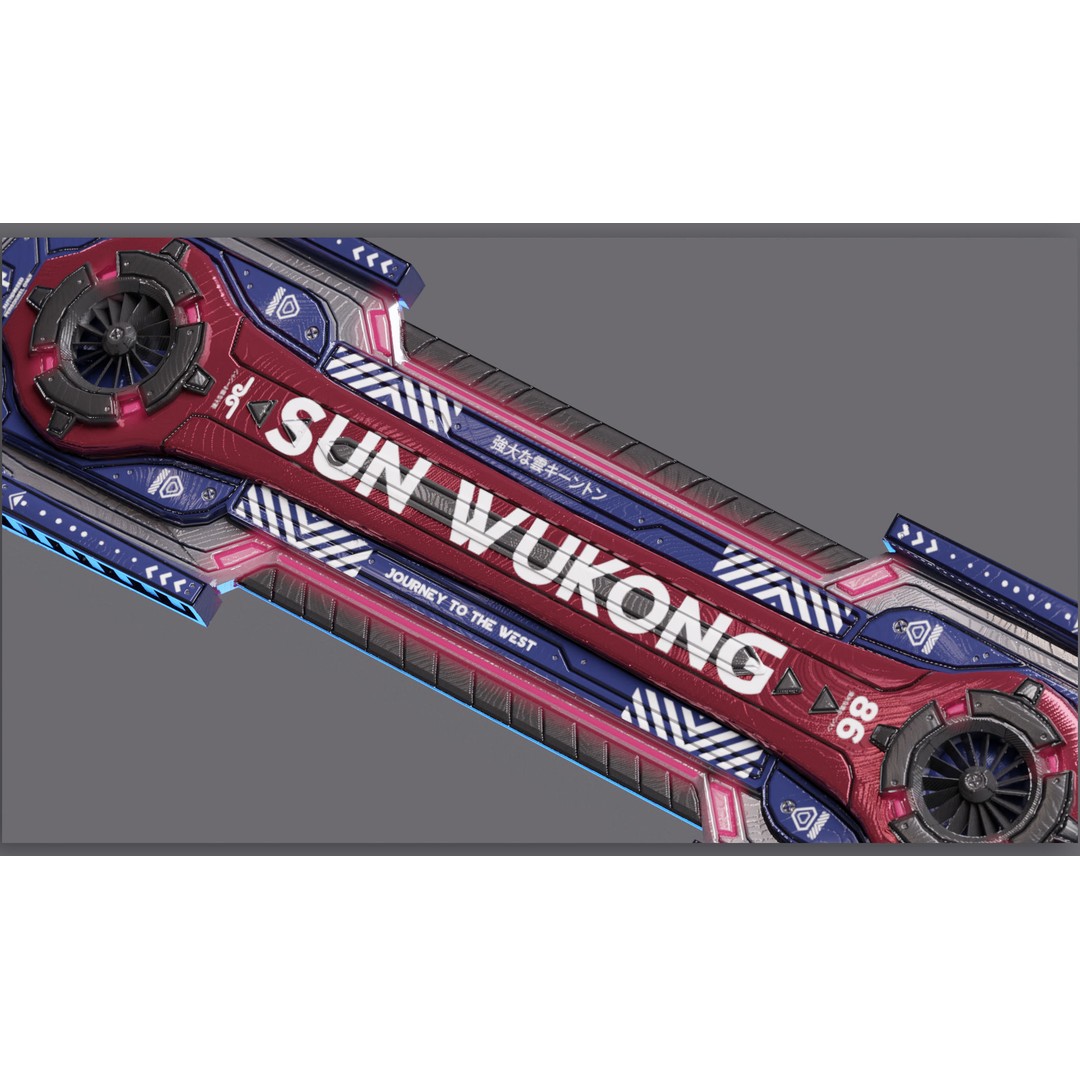 Wukong 3D Model – Low Poly Cyberpunk Character, Rigged FBX - View 32