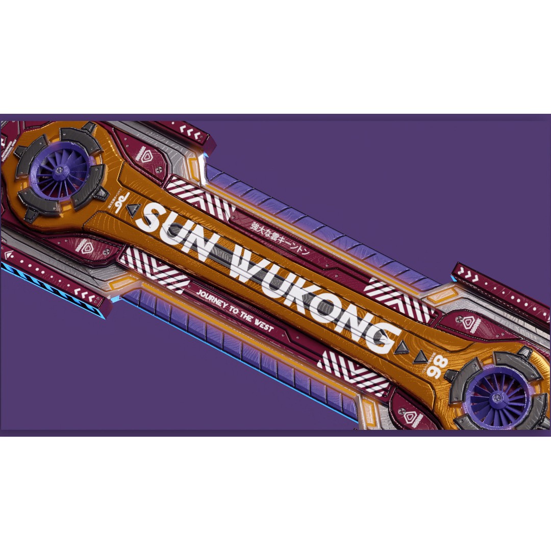 Wukong 3D Model – Low Poly Cyberpunk Character, Rigged FBX - View 34