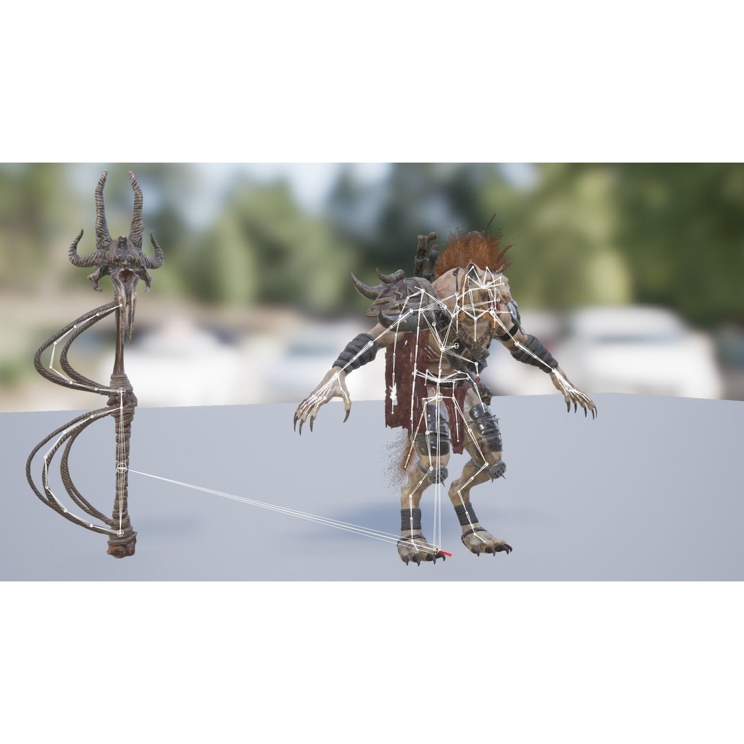 Gnoll Warrior 3D Model – Rigged Low-Poly Character with Animations