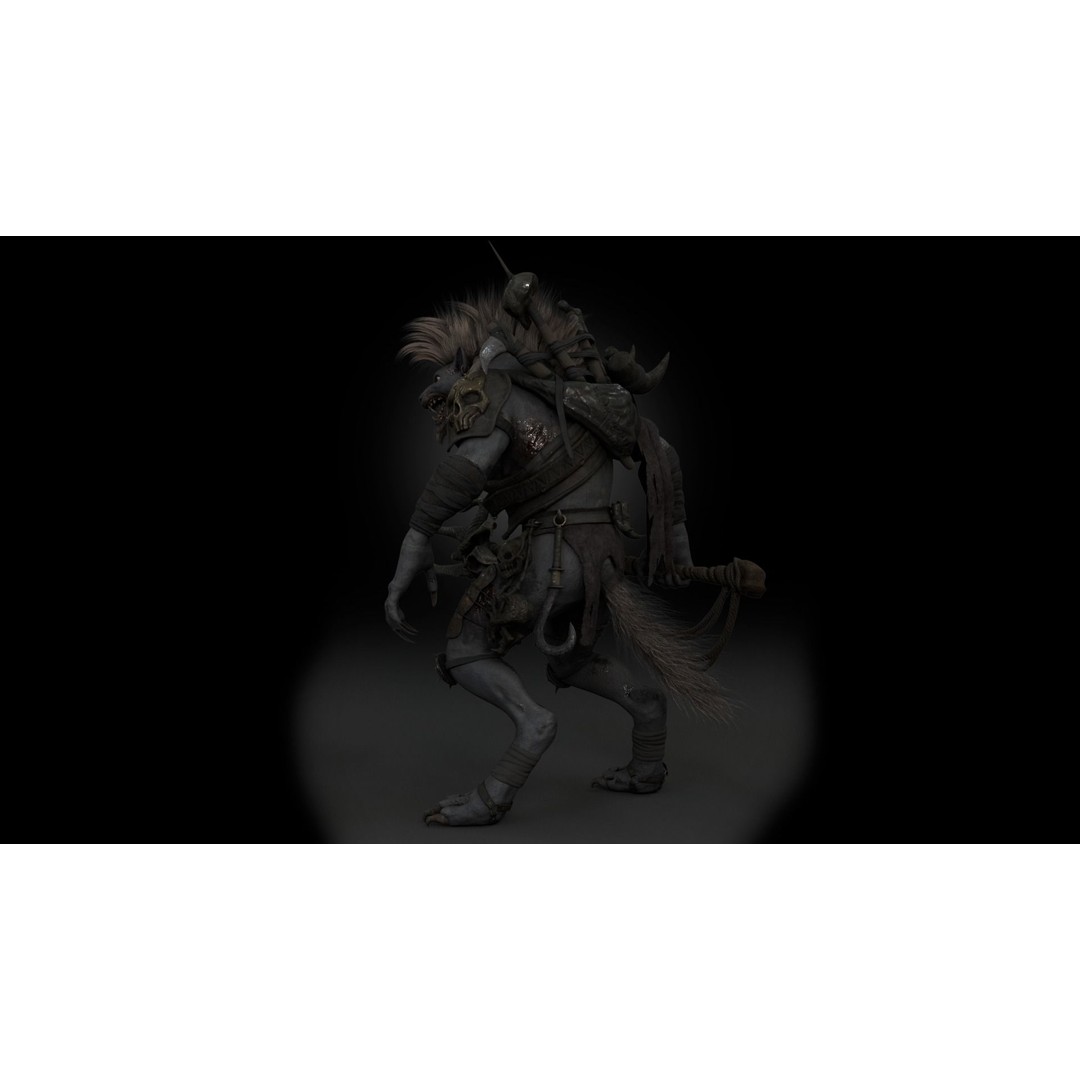Gnoll Warrior 3D Model – Rigged Low-Poly Character with Animations - View 10