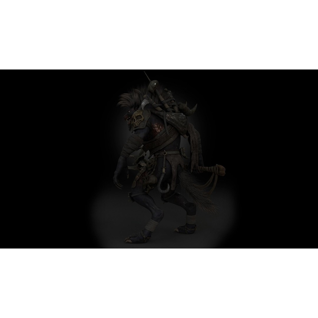 Gnoll Warrior 3D Model – Rigged Low-Poly Character with Animations - View 16