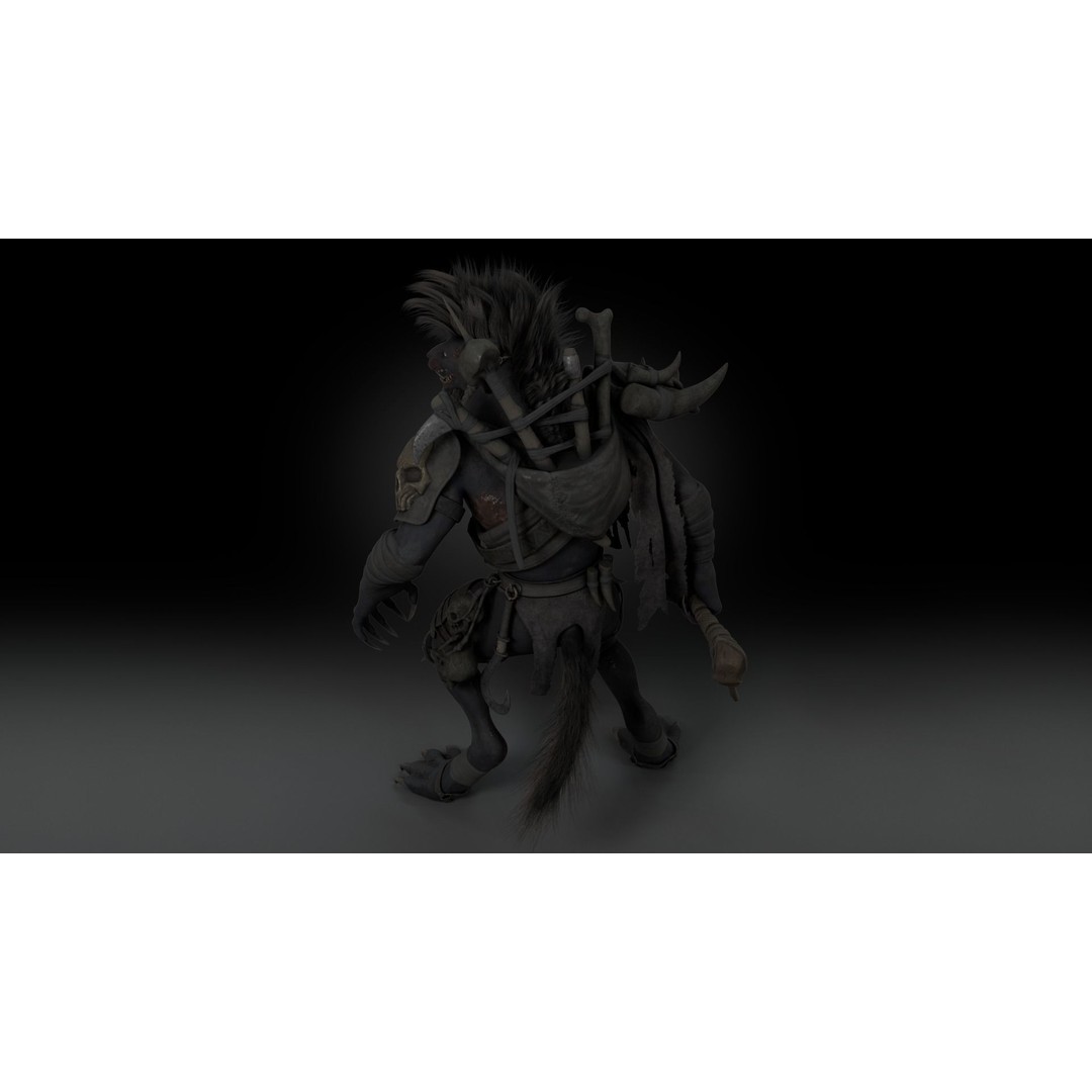 Gnoll Warrior 3D Model – Rigged Low-Poly Character with Animations - View 17