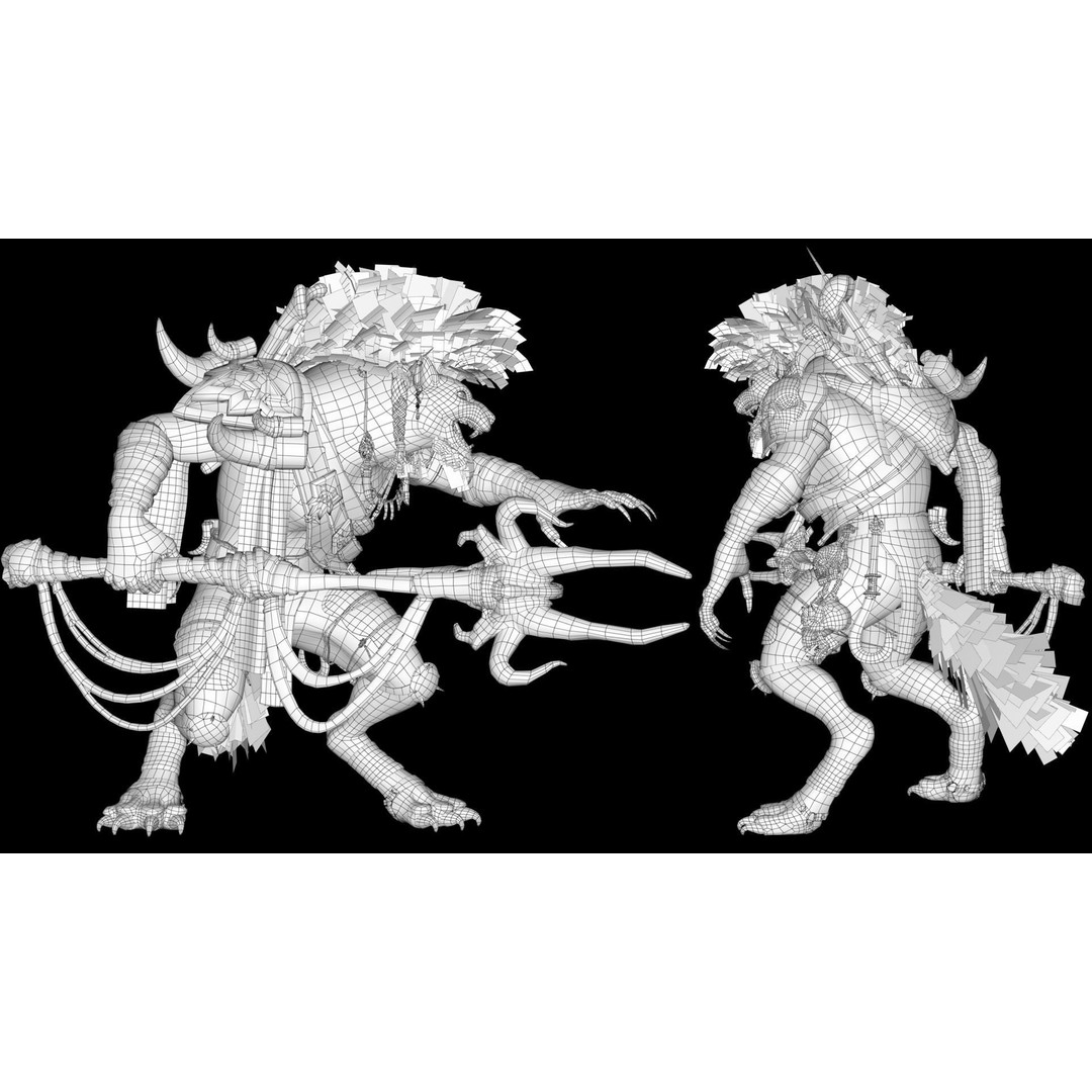 Gnoll Warrior 3D Model – Rigged Low-Poly Character with Animations - View 22