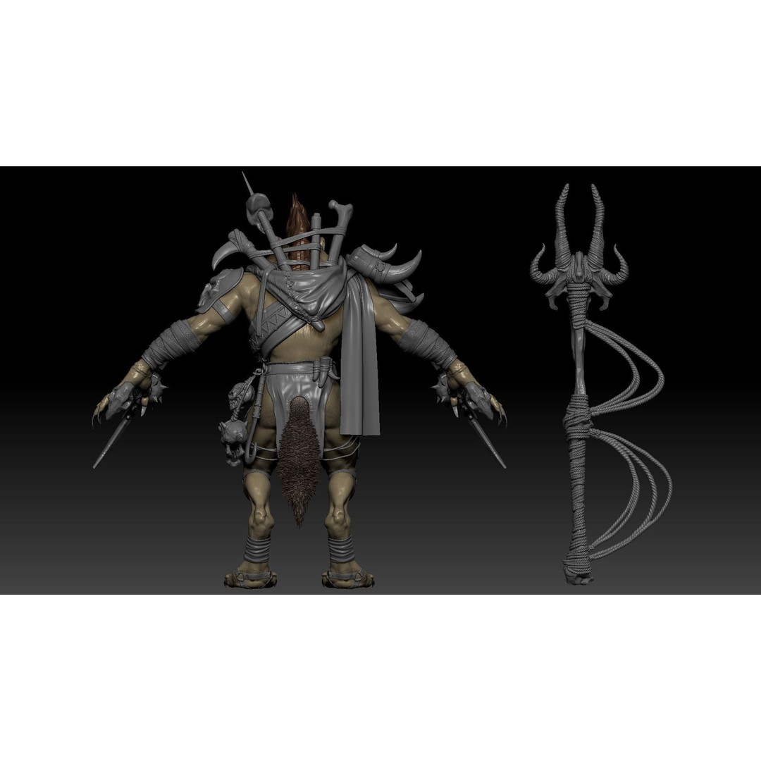 Gnoll Warrior 3D Model – Rigged Low-Poly Character with Animations - View 28
