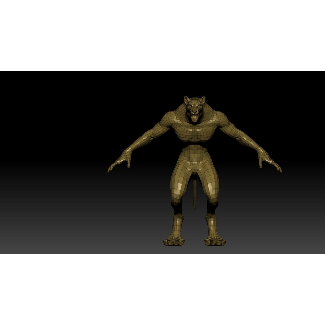 Gnoll Warrior 3D Model – Rigged Low-Poly Character with Animations - View 30